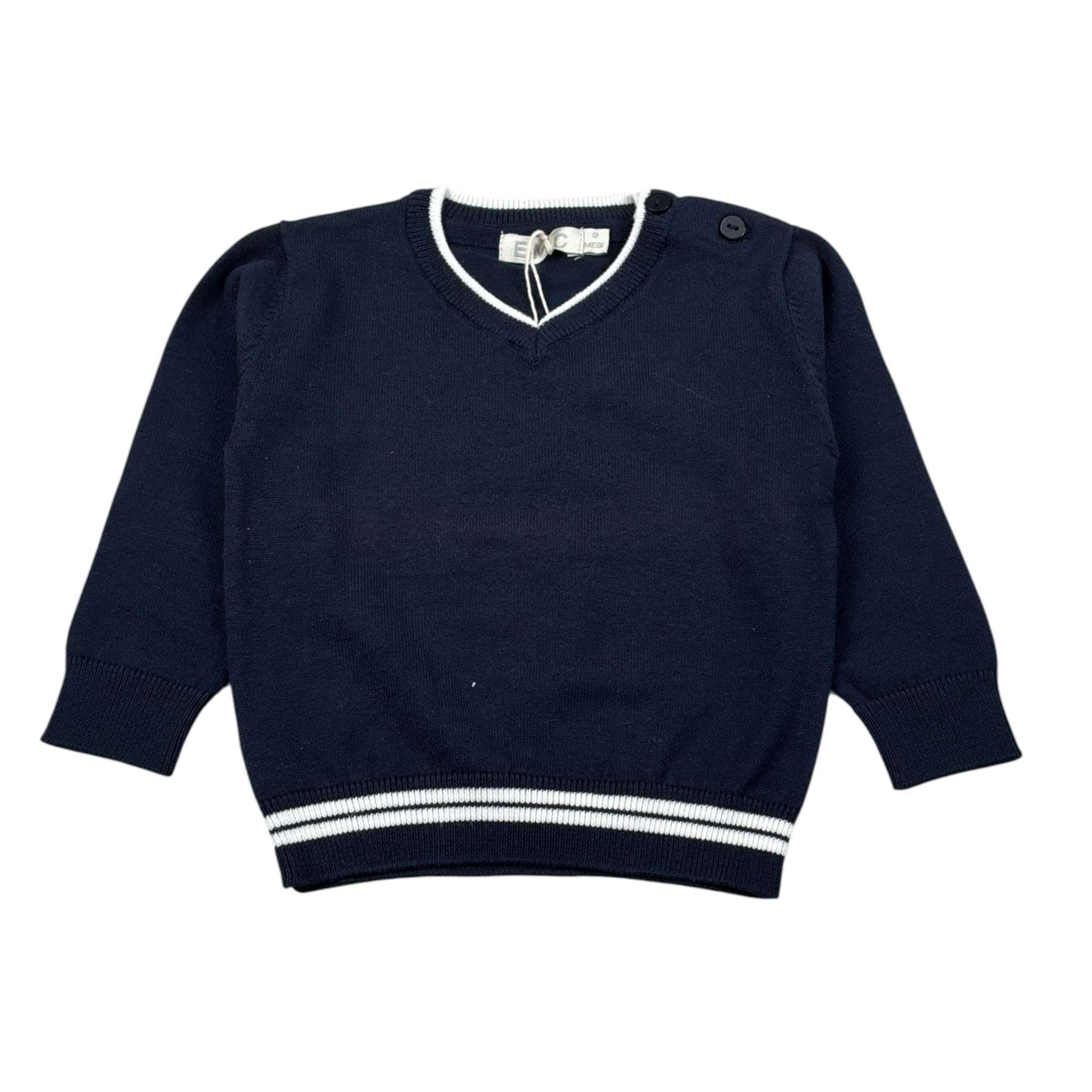 Emc Maglia Scollo A V tinta unita Blu per Neonato CE1054 BLU EMC 