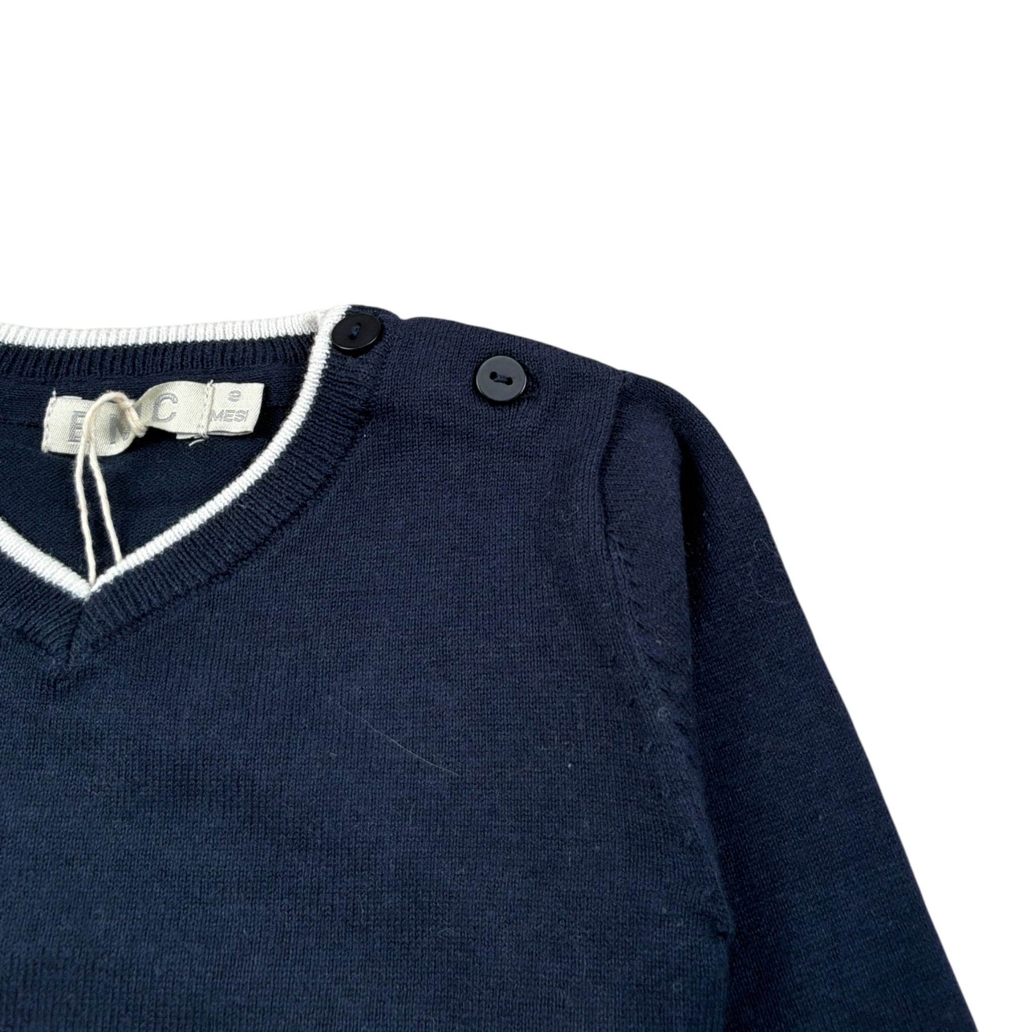 Emc Maglia Scollo A V tinta unita Blu per Neonato CE1054 BLU EMC 