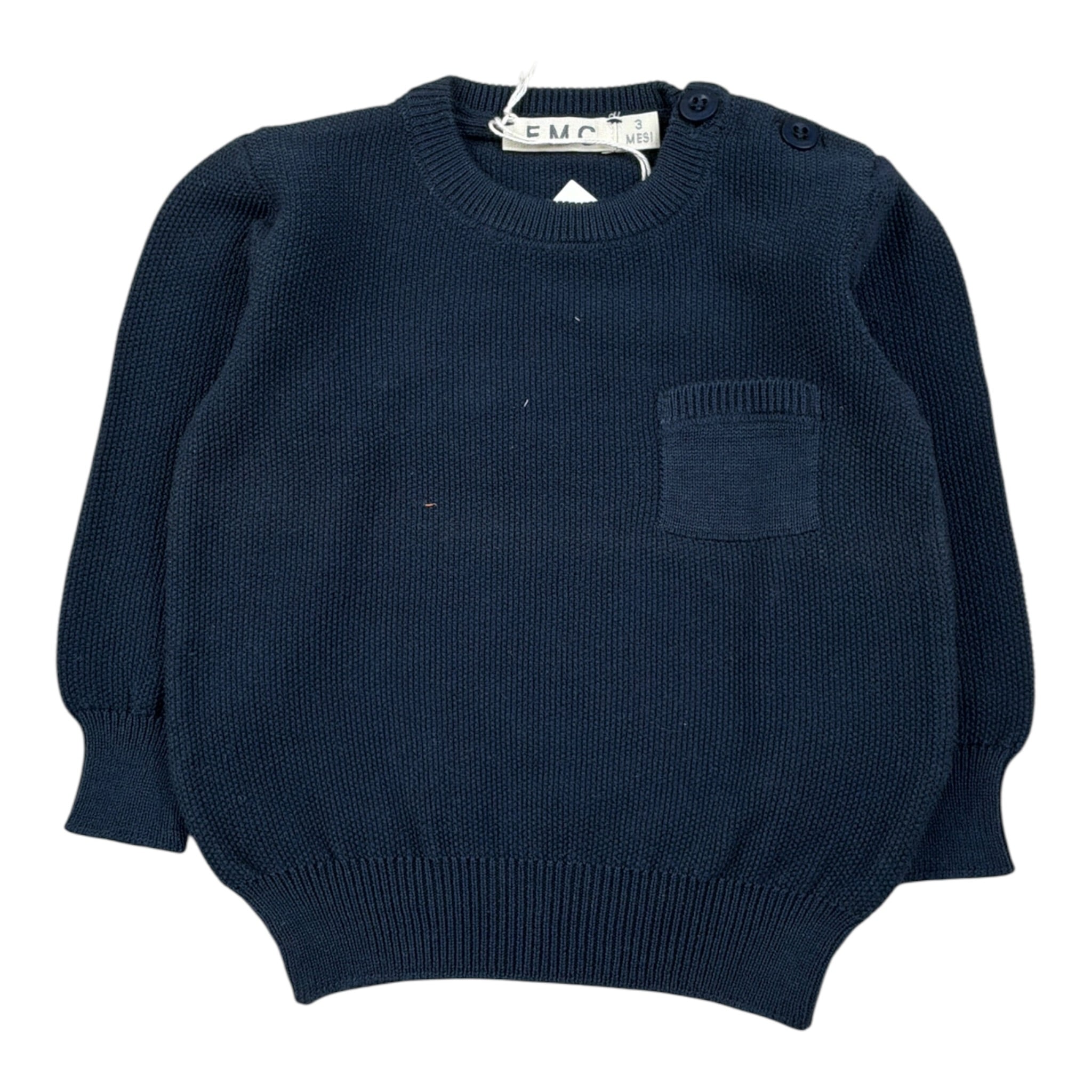 Emc Maglia tinta unita con Taschino Blu per Neonato CE1398 BLU EMC 