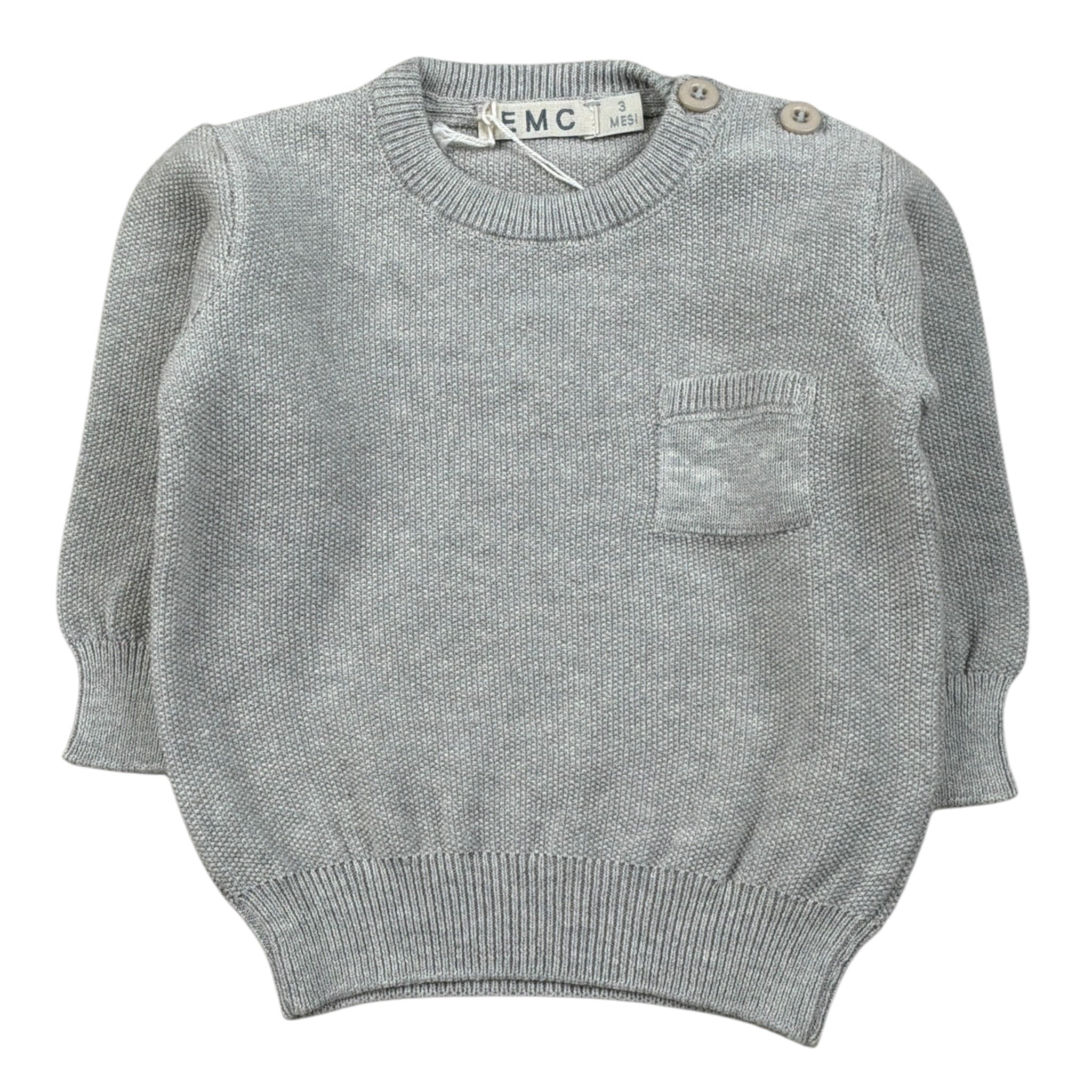 Emc Maglia tinta unita con Taschino Grigio per Neonato CE1398 GRIGIO EMC 