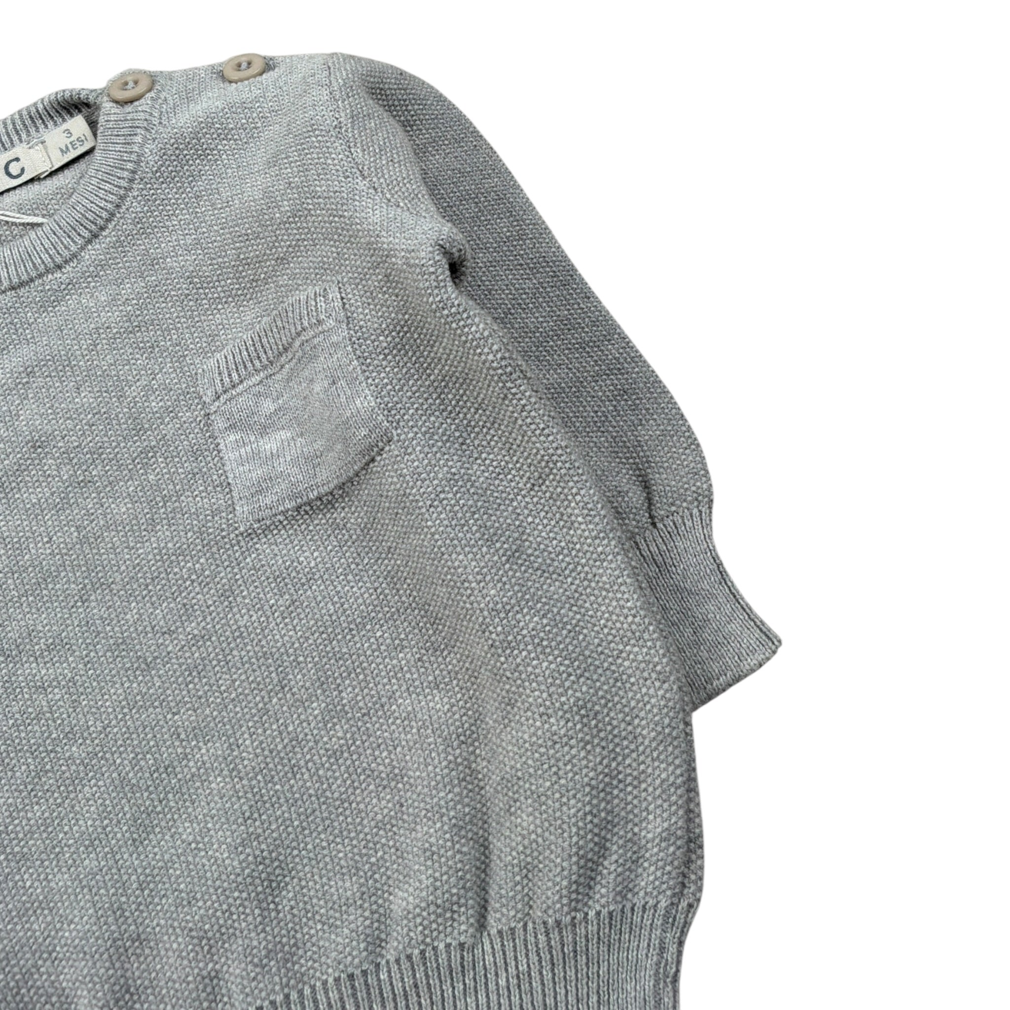 Emc Maglia tinta unita con Taschino Grigio per Neonato CE1398 GRIGIO EMC 