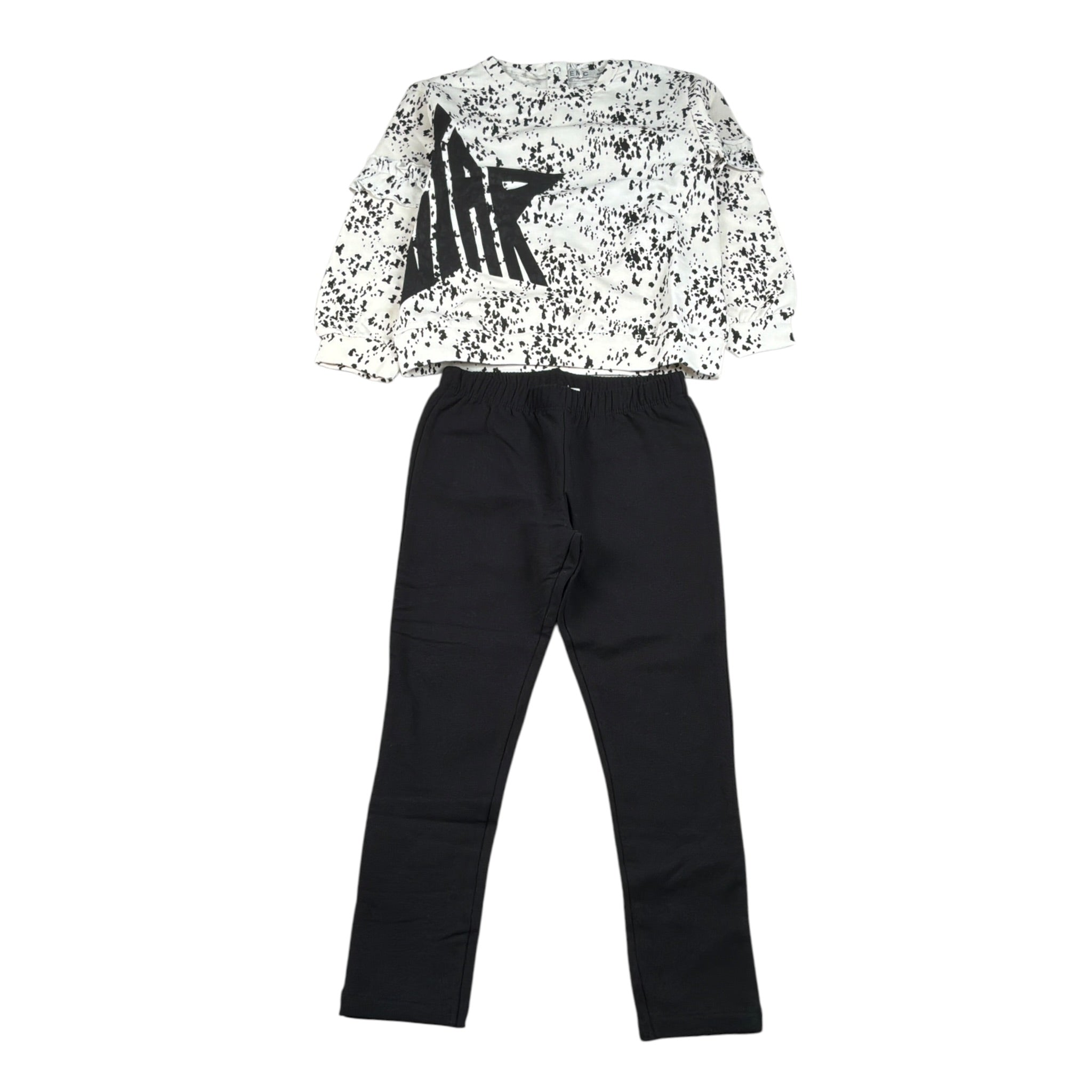 Emc Completo 2Pz Felpa-Pantalone Bicolore Bianco/Nero per Bambina CO3723 BIANCO/NERO EMC 
