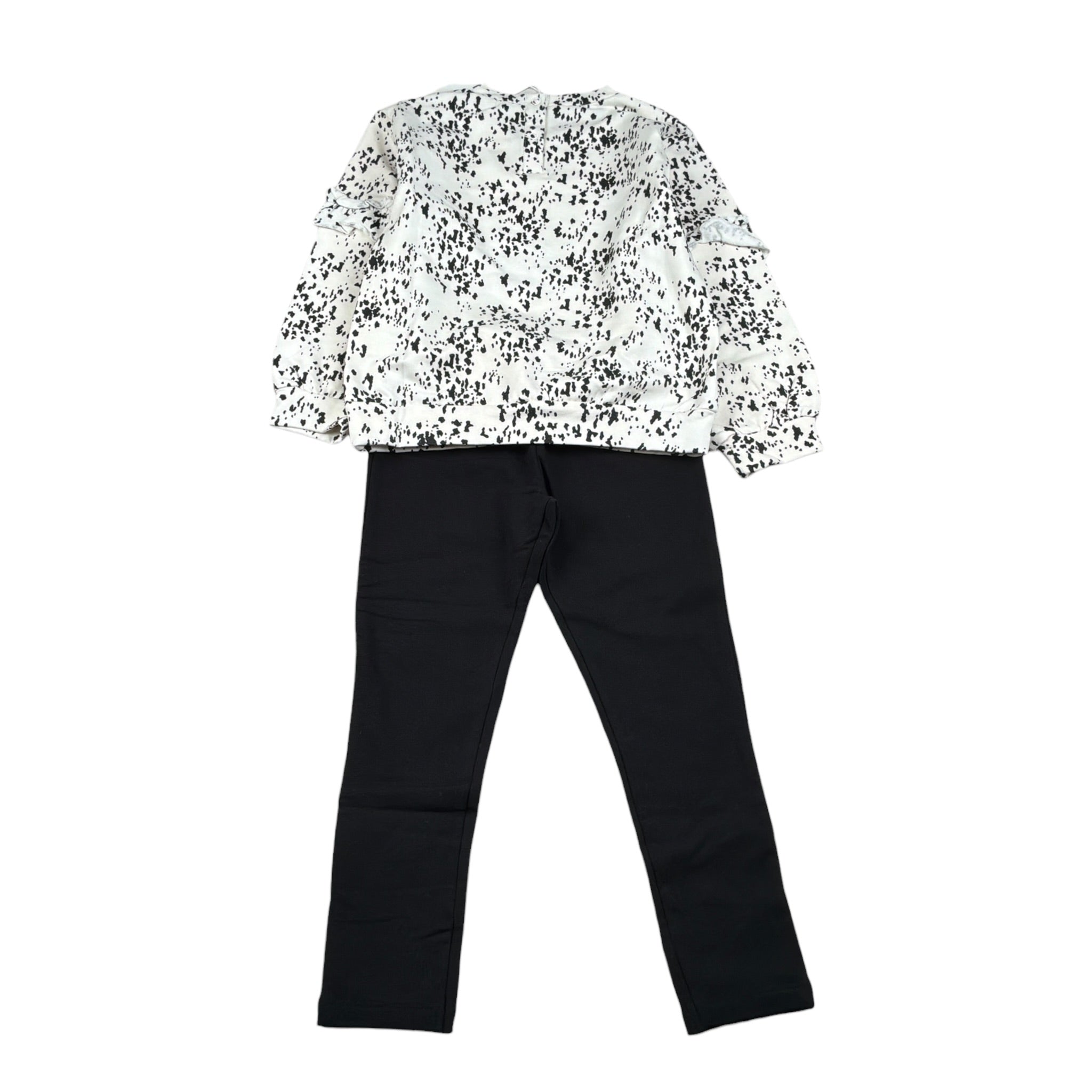 Emc Completo 2Pz Felpa-Pantalone Bicolore Bianco/Nero per Bambina CO3723 BIANCO/NERO EMC 