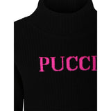Emilio Pucci Maglia Collo Alto tinta unita con Logo Nero per Bambina PV9A40 NERO EMILIO PUCCI 