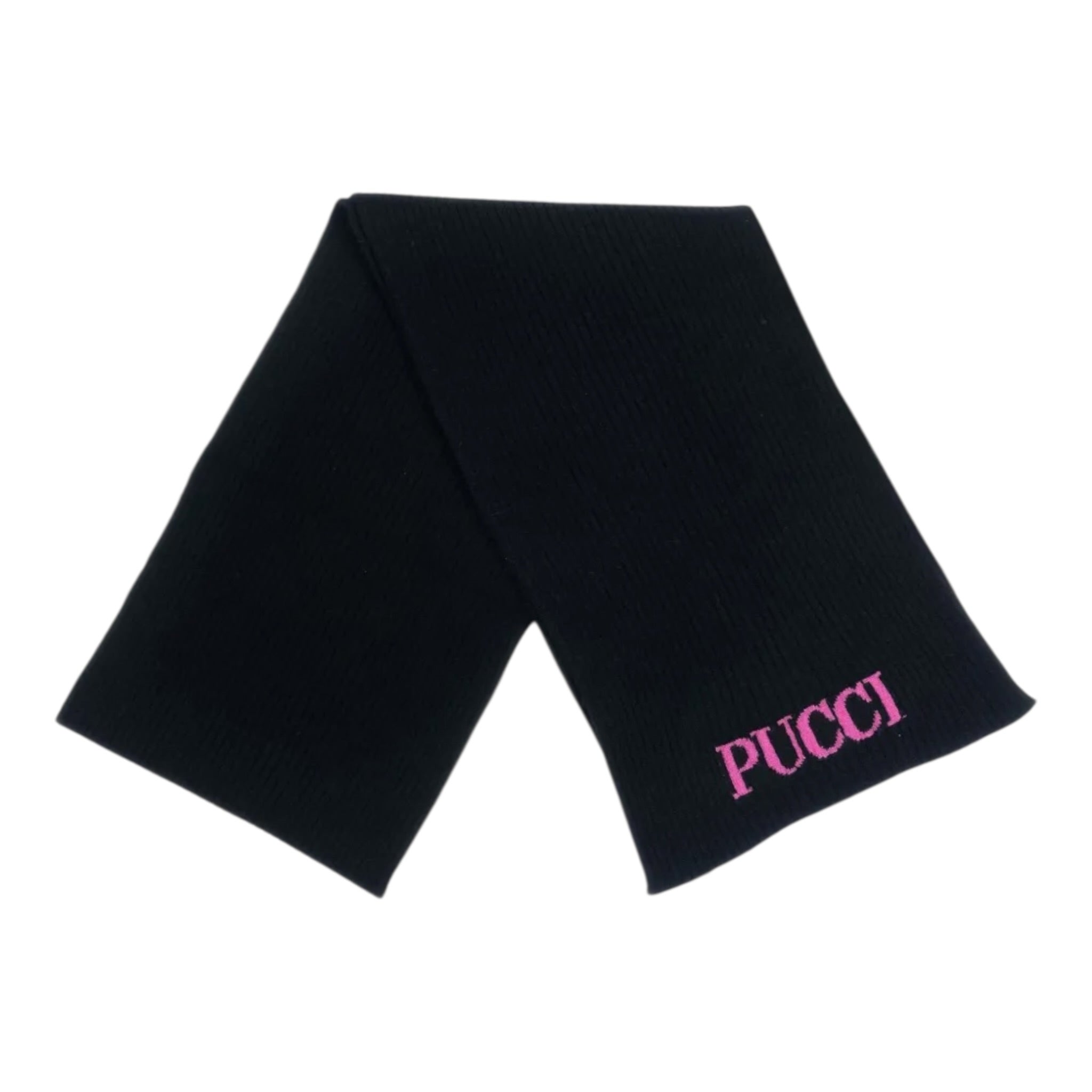 Emilio Pucci Sciarpa tinta unita con Stampa Nero per Bambina PX0A13 NERO EMILIO PUCCI 