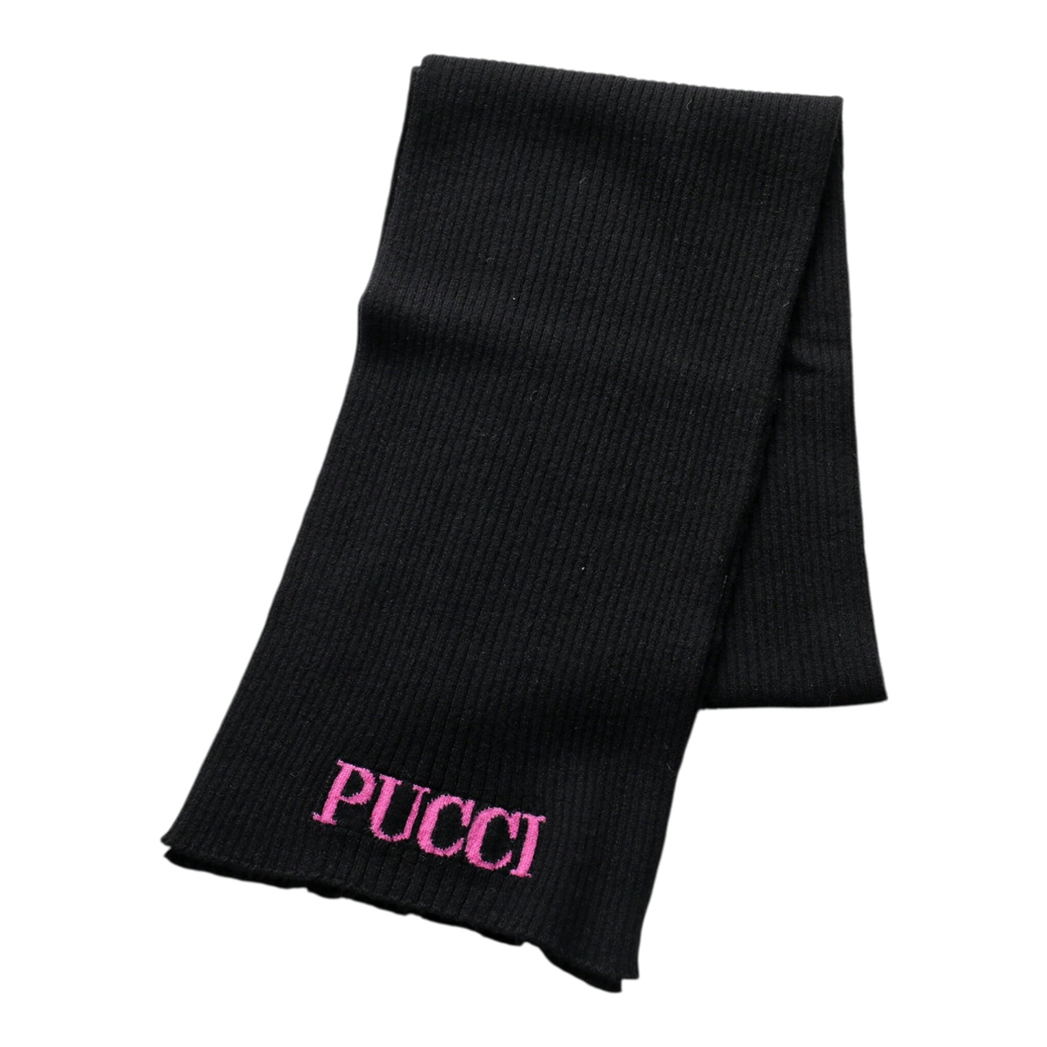 Emilio Pucci Sciarpa tinta unita con Stampa Nero per Bambina PX0A13 NERO EMILIO PUCCI 