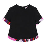 Emilio Pucci Camicia tinta unita con Profili In Contrasto Nero per Bambina PX5A41K0222 NERO EMILIO PUCCI 