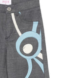 Emilio Pucci Jeans tinta unita con Stampa Grigio per Bambina PX6B40D0134 GRIGIO EMILIO PUCCI 
