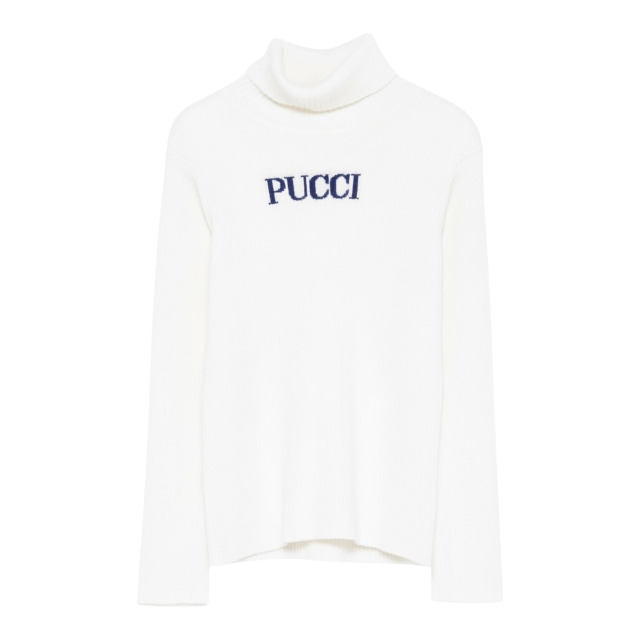 Emilio Pucci Maglia tinta unita Collo Alto con Stampa Panna per Bambina PX9A70Z2362 PANNA EMILIO PUCCI 