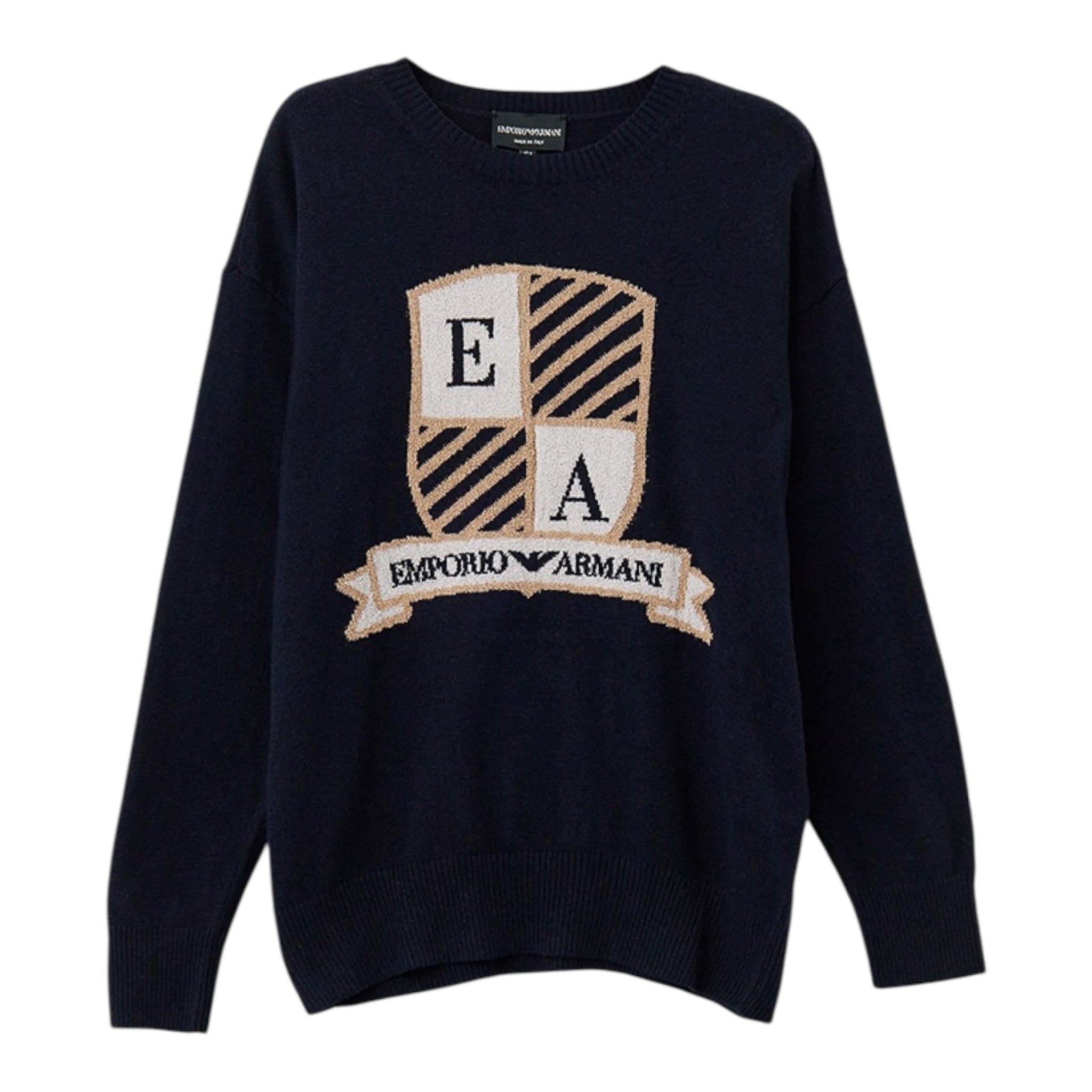 Emporio Armani Maglia tinta unita con Stampa Blu per Bambino 6D4M54 BLU EMPORIO ARMANI 