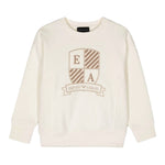Emporio Armani Felpa tinta unita Girocollo con Stampa Panna per Bambino 6D4MJ9 PANNA EMPORIO ARMANI 