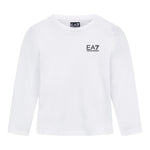 Emporio Armani Shirt Girocollo tinta unita con Logo Bianco per Bambino 7B000021 BIANCO EMPORIO ARMANI 