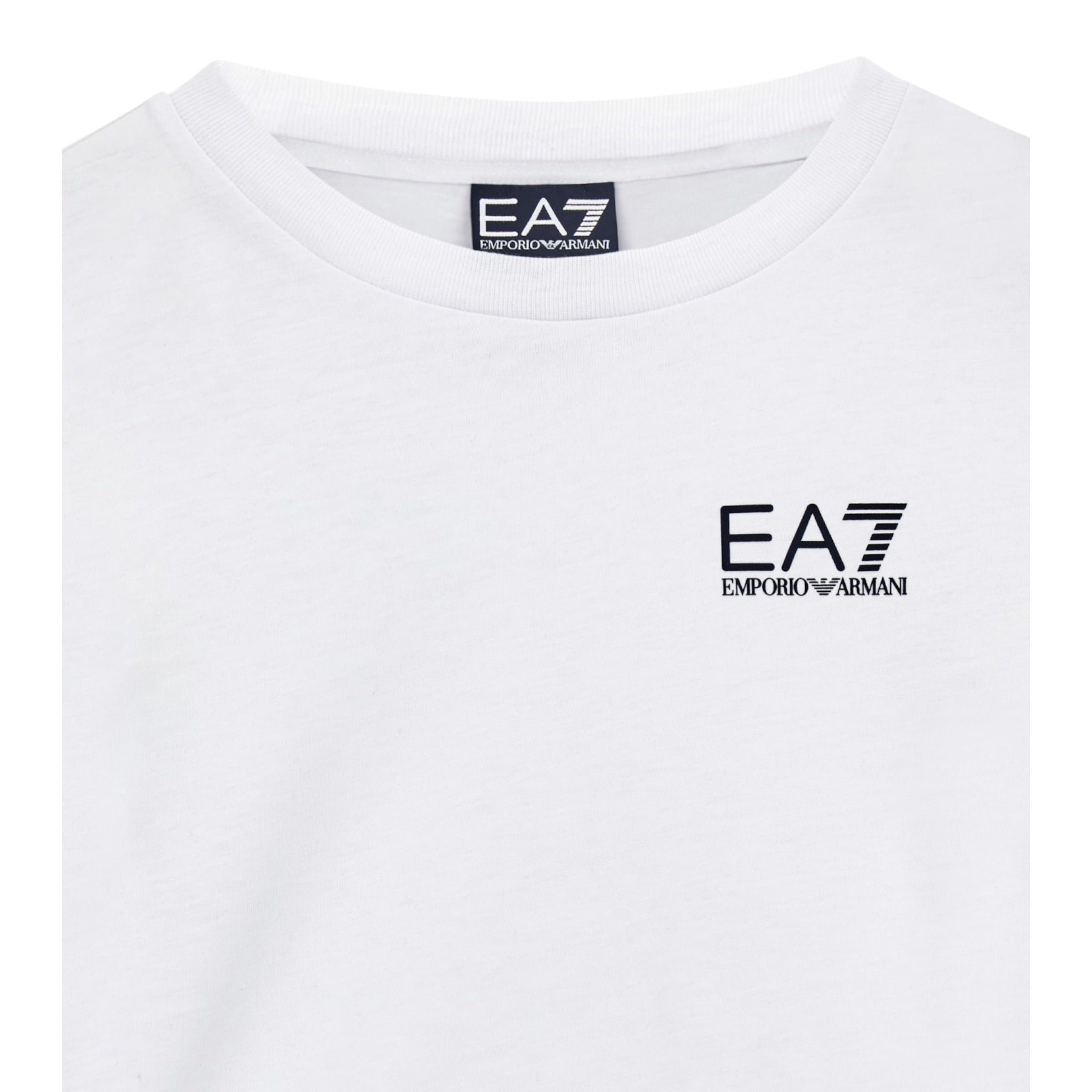 Emporio Armani Shirt Girocollo tinta unita con Logo Bianco per Bambino 7B000021 BIANCO EMPORIO ARMANI 