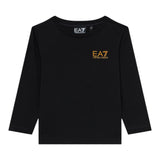 Emporio Armani Shirt Girocollo tinta unita con Logo Nero/Oro per Bambino 7B000021 NERO/ORO EMPORIO ARMANI 