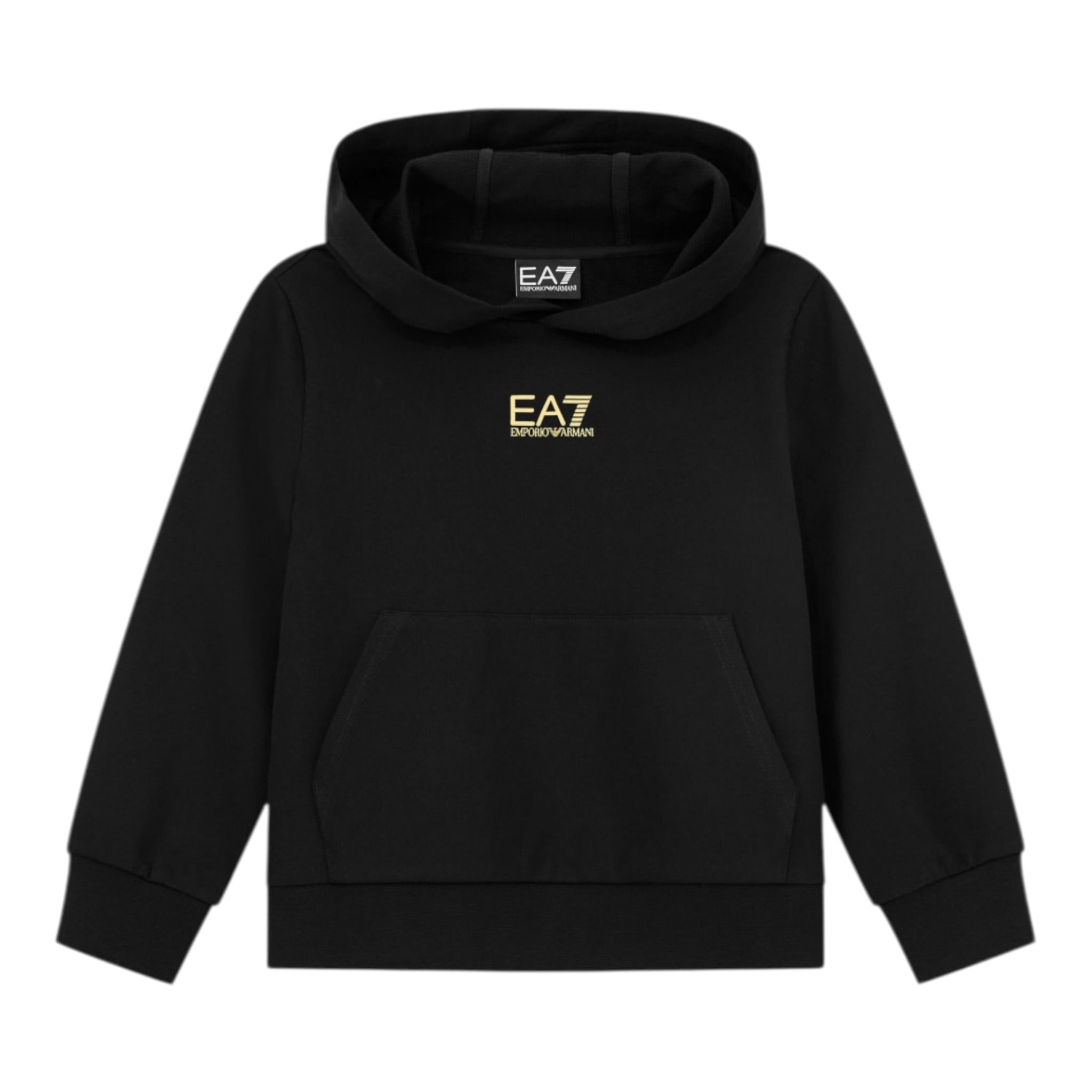 Emporio Armani Felpa Chiusa con Cappuccio tinta unita Nero per Bambino 7B000024 NERO EMPORIO ARMANI 