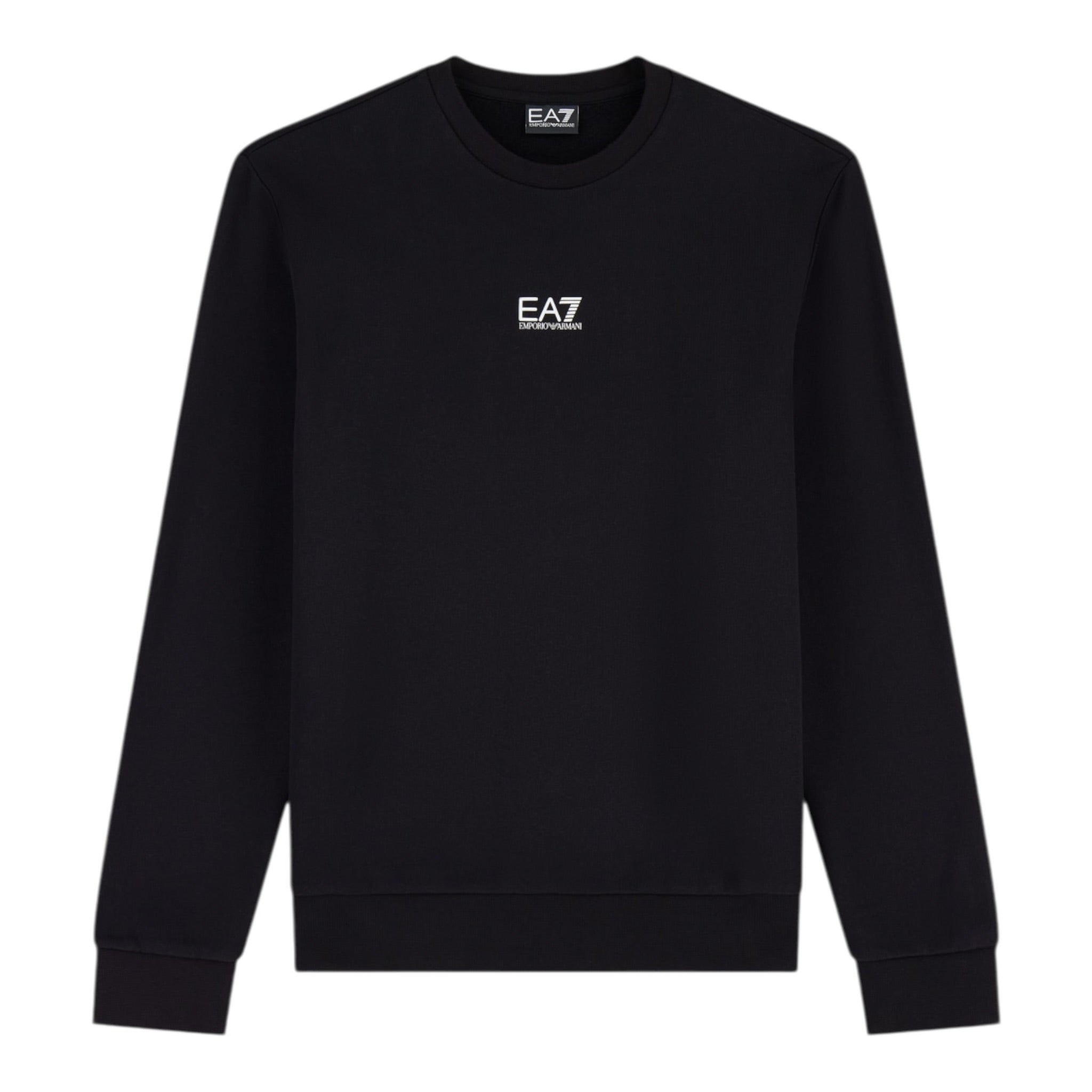 Emporio Armani Felpa Chiusa Girocollo tinta unita con Stampa Nero per Bambino 7B000025X NERO EMPORIO ARMANI 