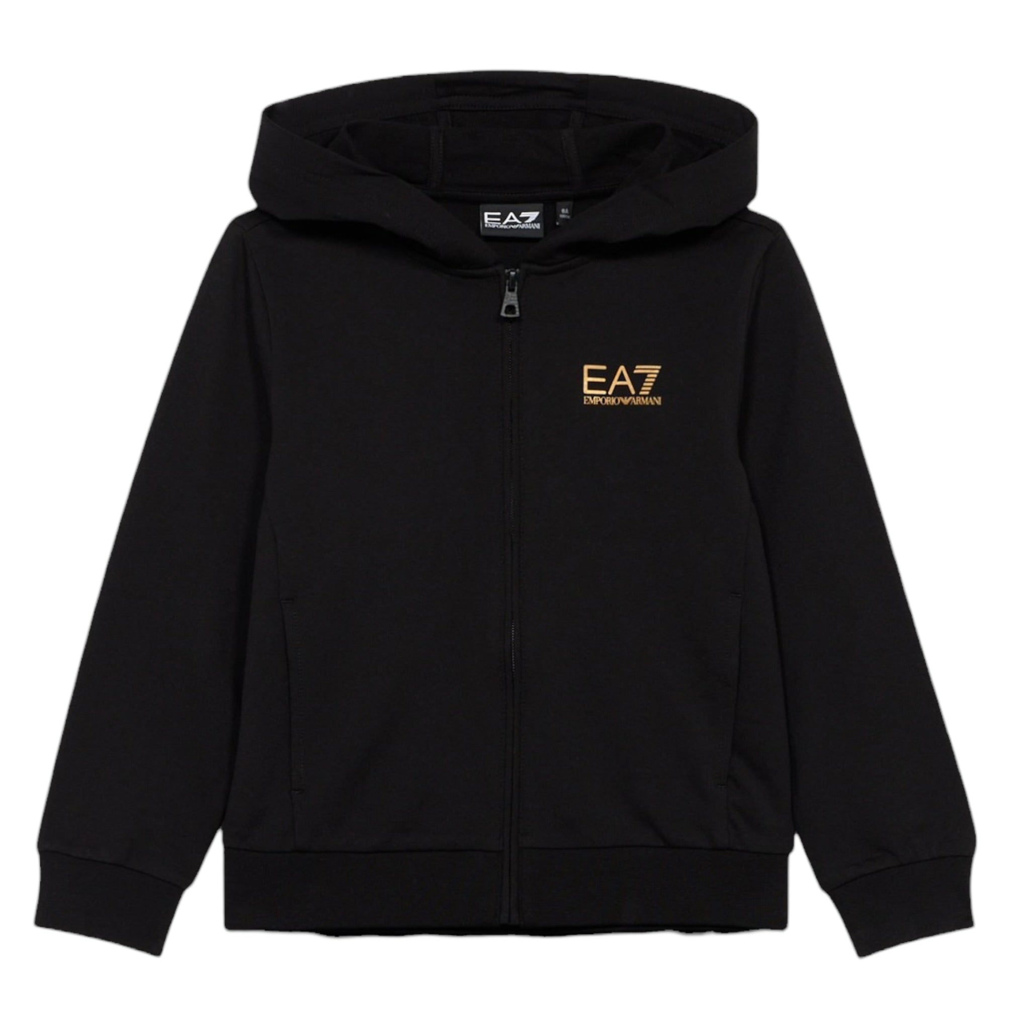 Emporio Armani Felpa con Zip E Cappuccio tinta unita Nero per Bambino 7B000064 NERO EMPORIO ARMANI 