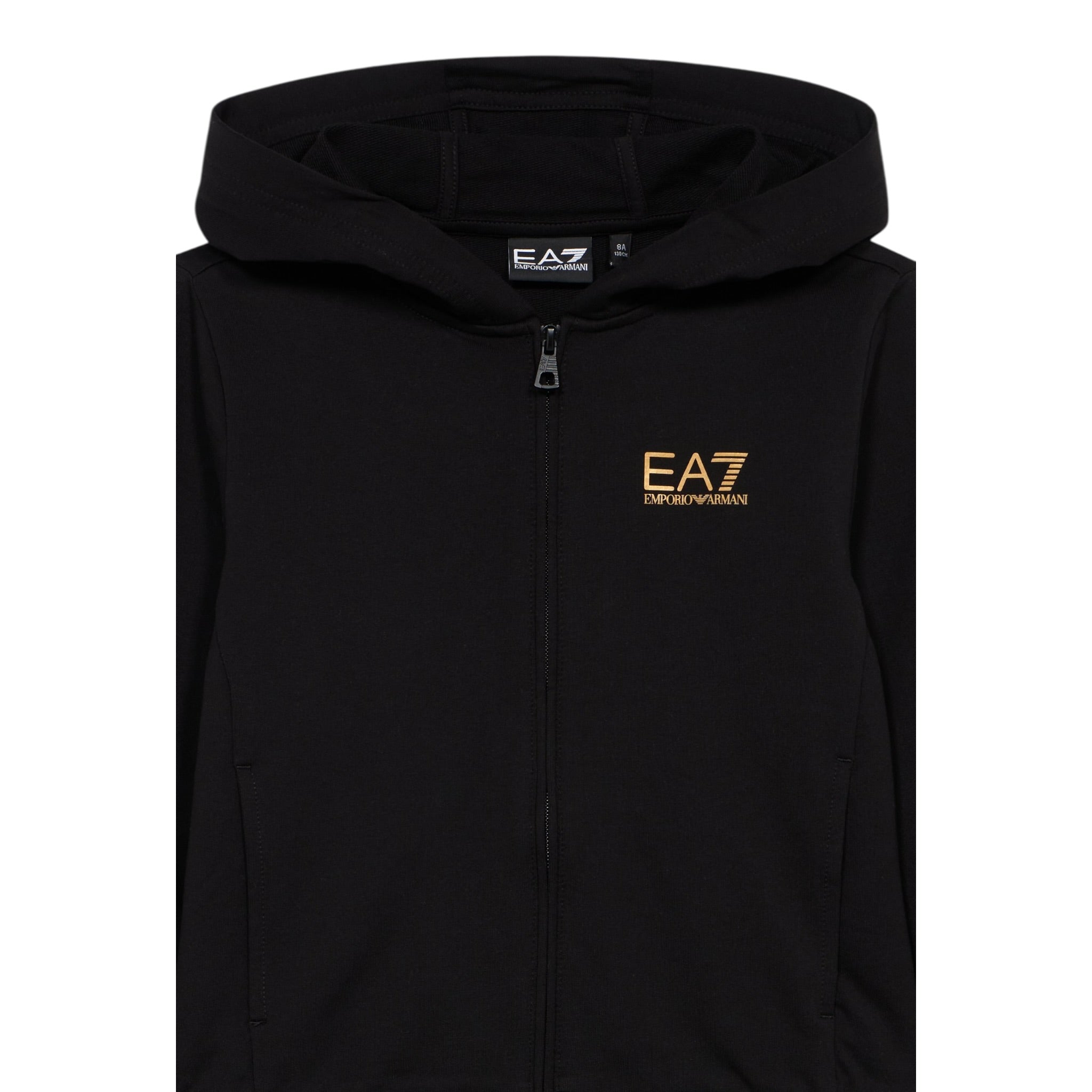 Emporio Armani Felpa con Zip E Cappuccio tinta unita Nero per Bambino 7B000064 NERO EMPORIO ARMANI 