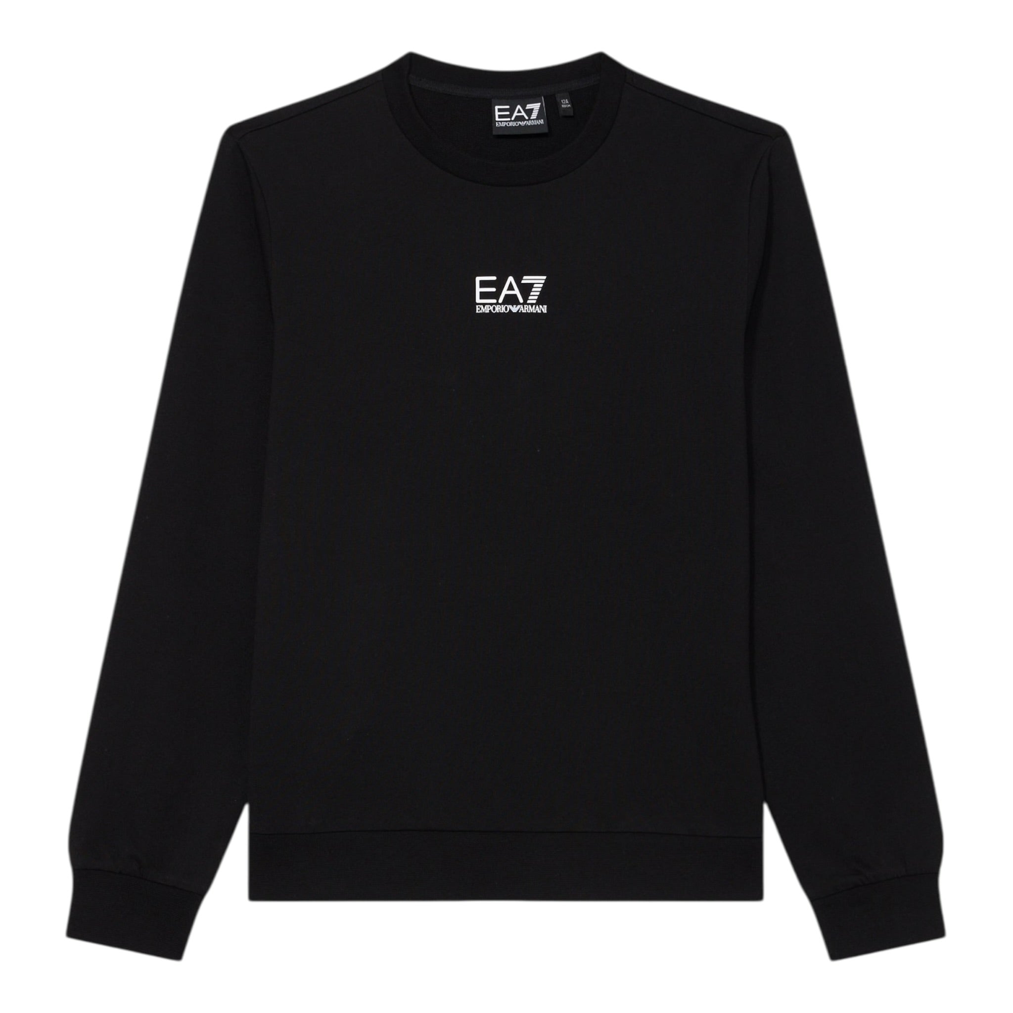 Emporio Armani Felpa Chiusa Girocollo tinta unita con Logo Nero per Bambino 7B000161X NERO EMPORIO ARMANI 