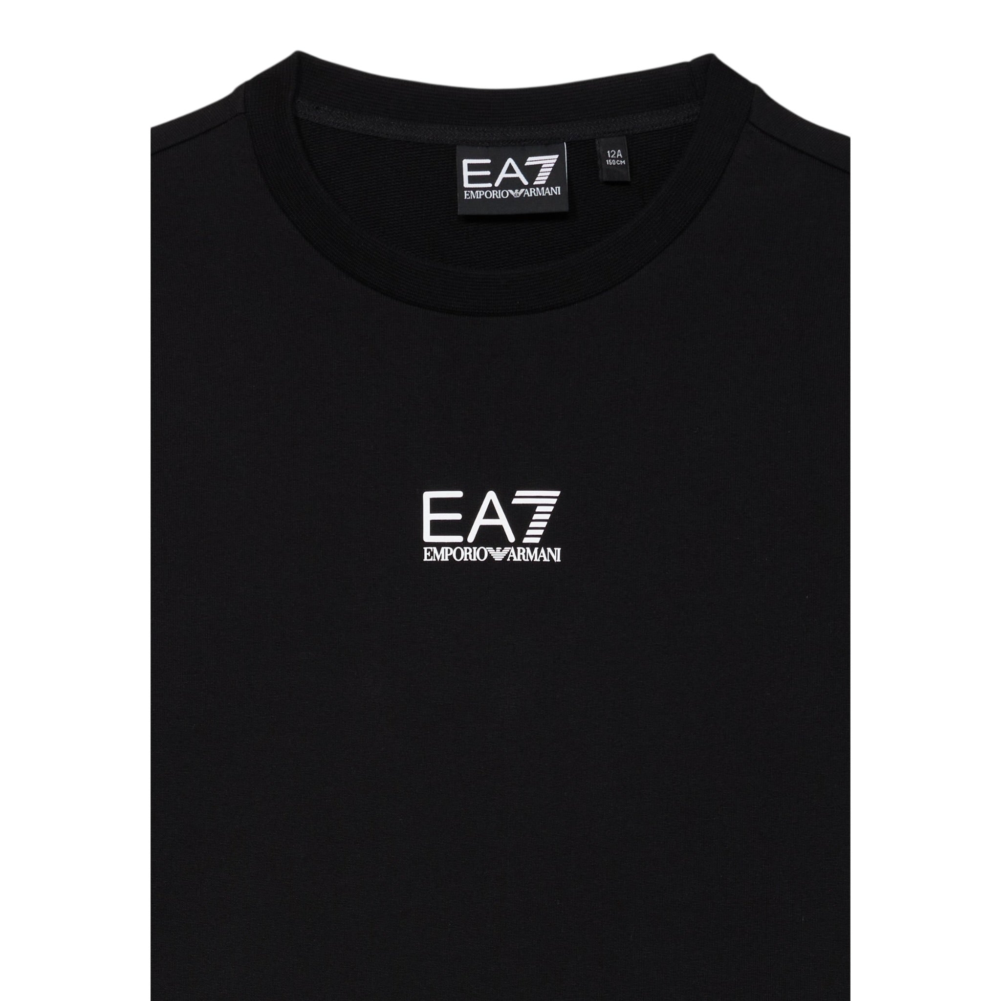 Emporio Armani Felpa Chiusa Girocollo tinta unita con Logo Nero per Bambino 7B000161X NERO EMPORIO ARMANI 