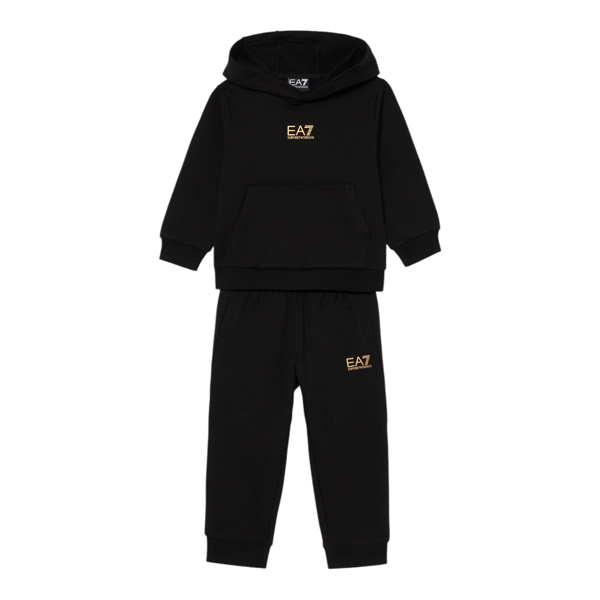Emporio Armani Completo 2Pz Felpa-Pantalone tinta unita Nero per Bambino 7B000164 NERO EMPORIO ARMANI 