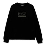 Emporio Armani Felpa Chiusa Girocollo tinta unita con Stampa Nero per Bambino 7B000170 NERO EMPORIO ARMANI 