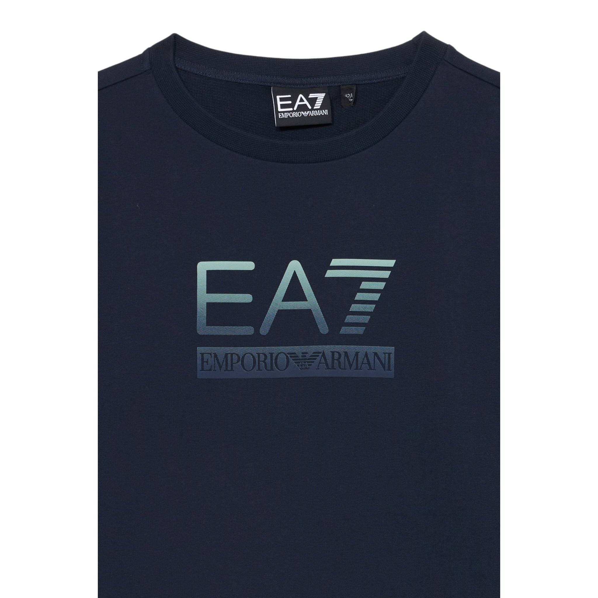 Emporio Armani Felpa Chiusa Girocollo tinta unita con Stampa Blu per Bambino 7B000170X BLU EMPORIO ARMANI 