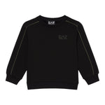 Emporio Armani Felpa Chiusa Girocollo tinta unita con Logo Nero per Bambino 7B000174 NERO EMPORIO ARMANI 