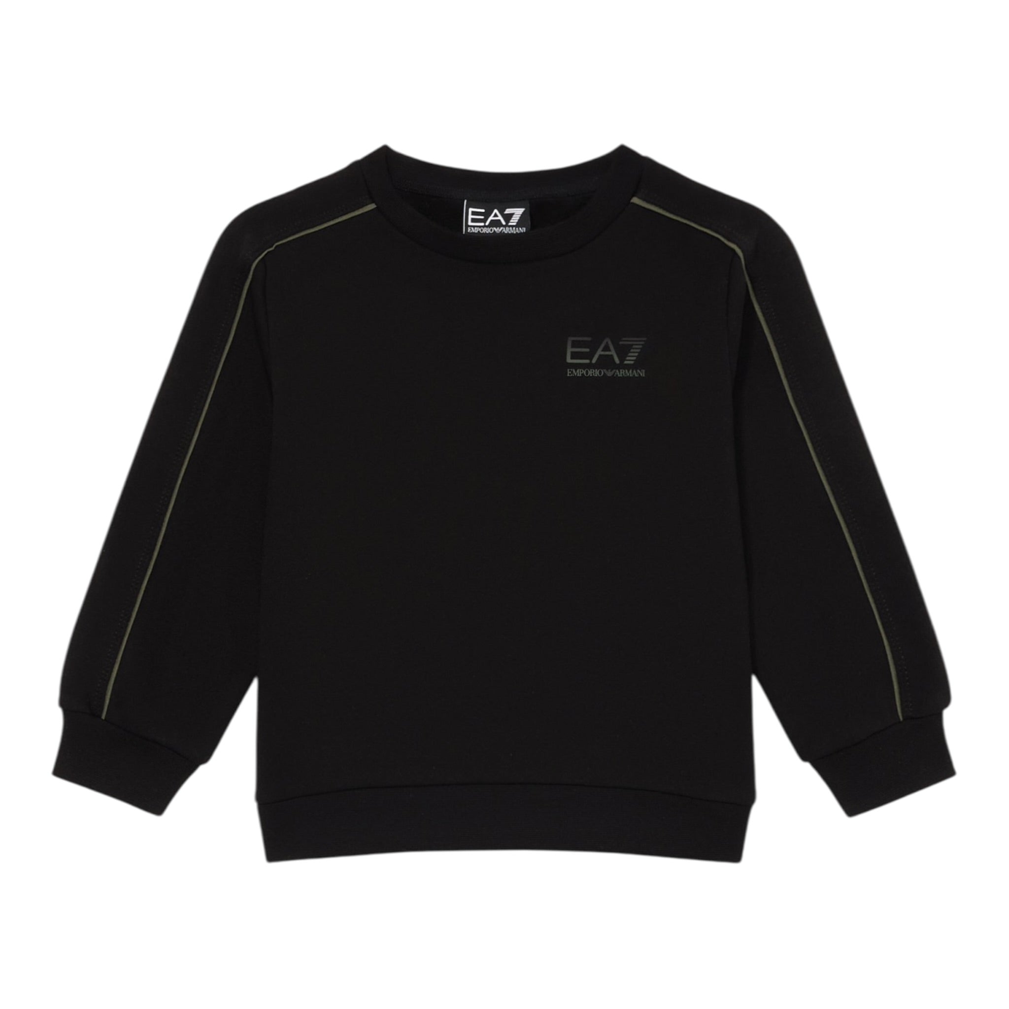 Emporio Armani Felpa Chiusa Girocollo tinta unita con Logo Nero per Bambino 7B000174 NERO EMPORIO ARMANI 