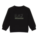 Emporio Armani Felpa Chiusa Girocollo tinta unita con Logo Nero per Bambino 7B000174 NERO EMPORIO ARMANI 