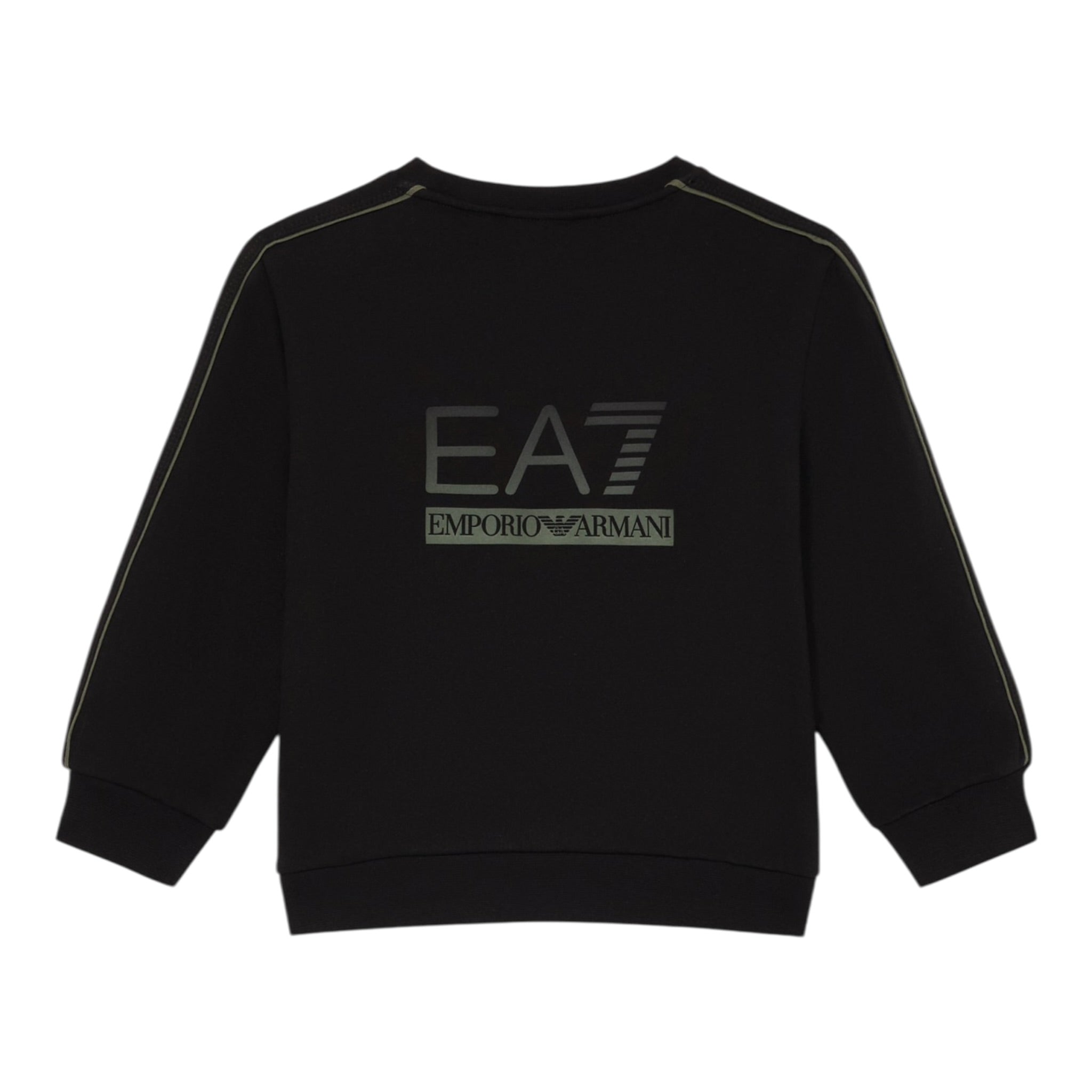 Emporio Armani Felpa Chiusa Girocollo tinta unita con Logo Nero per Bambino 7B000174 NERO EMPORIO ARMANI 