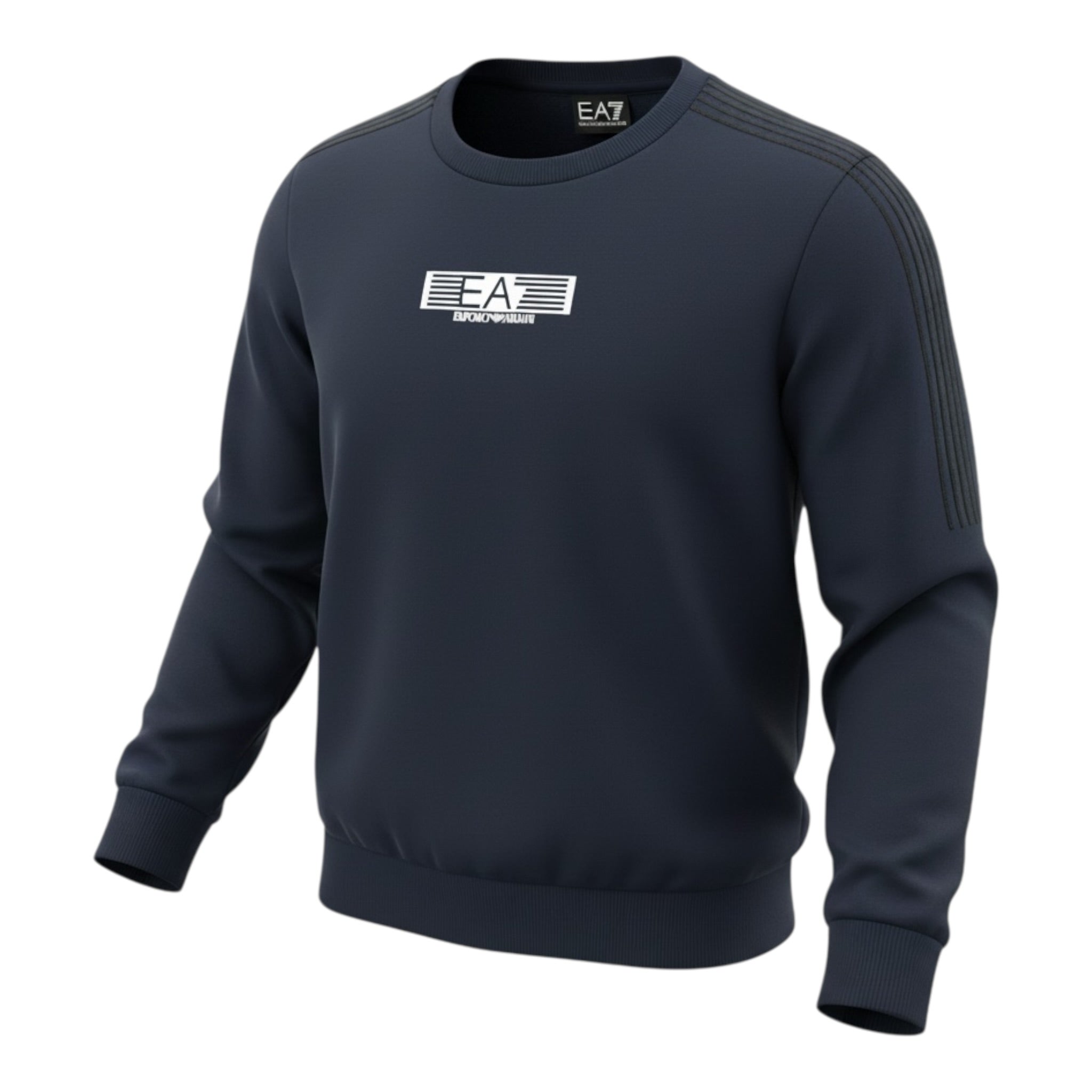 Emporio Armani Felpa Chiusa Girocollo tinta unita con Logo Blu per Bambino 7B000184X BLU EMPORIO ARMANI 