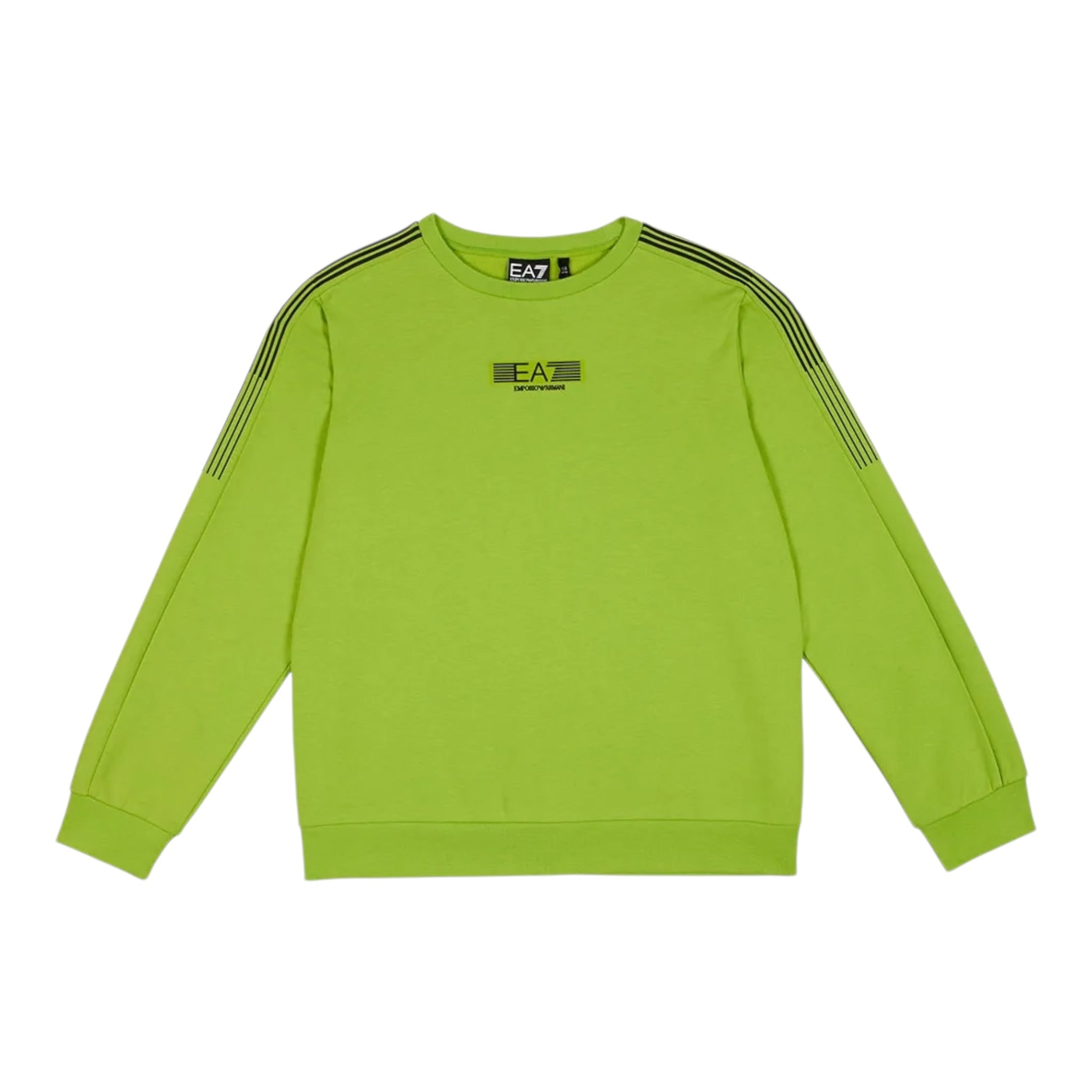Emporio Armani Felpa Chiusa Girocollo tinta unita con Logo Verde Fluo per Bambino 7B000184X VERDE FLUO EMPORIO ARMANI 