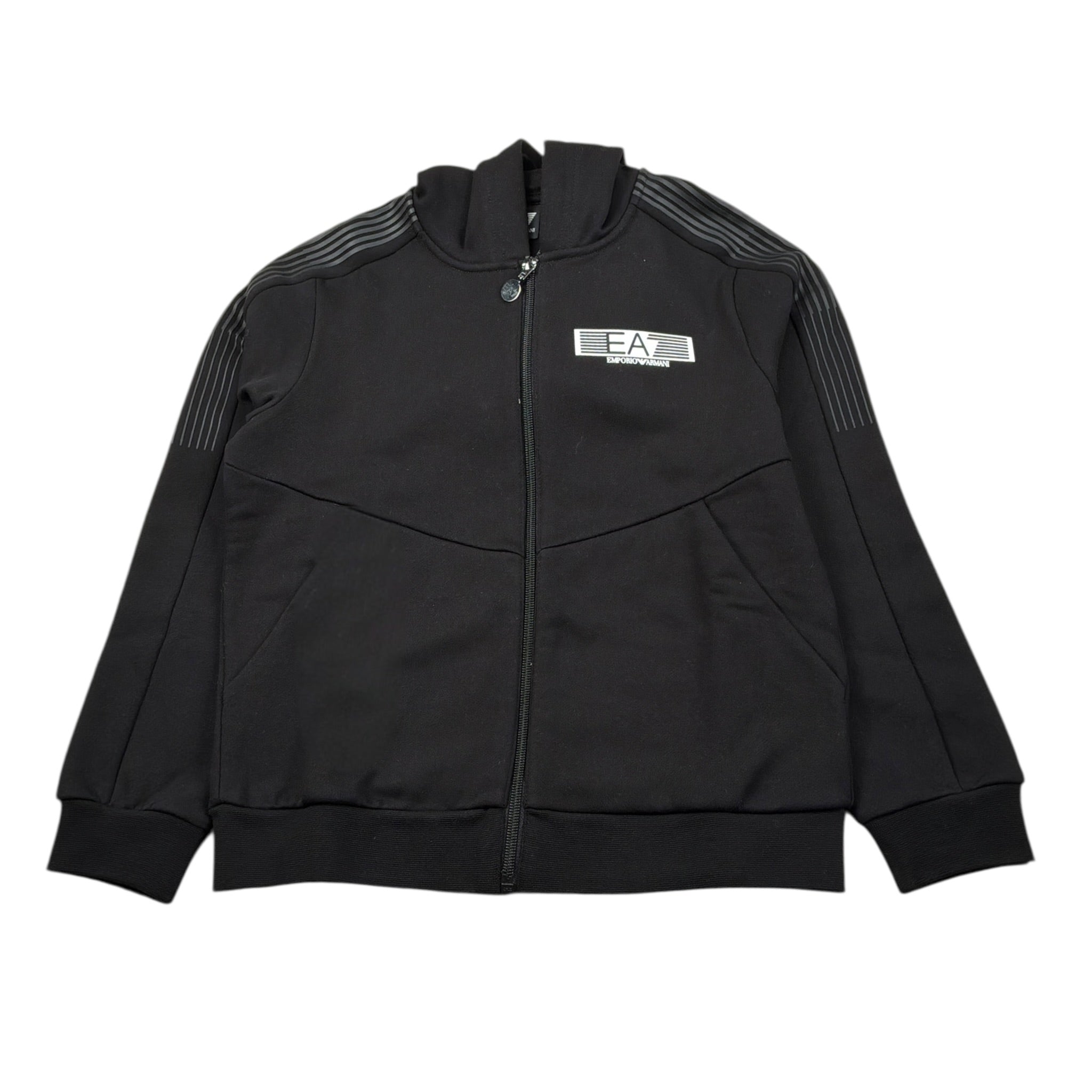 Emporio Armani Felpa con Zip E Cappuccio tinta unita Nero per Bambino 7B000185 NERO EMPORIO ARMANI 