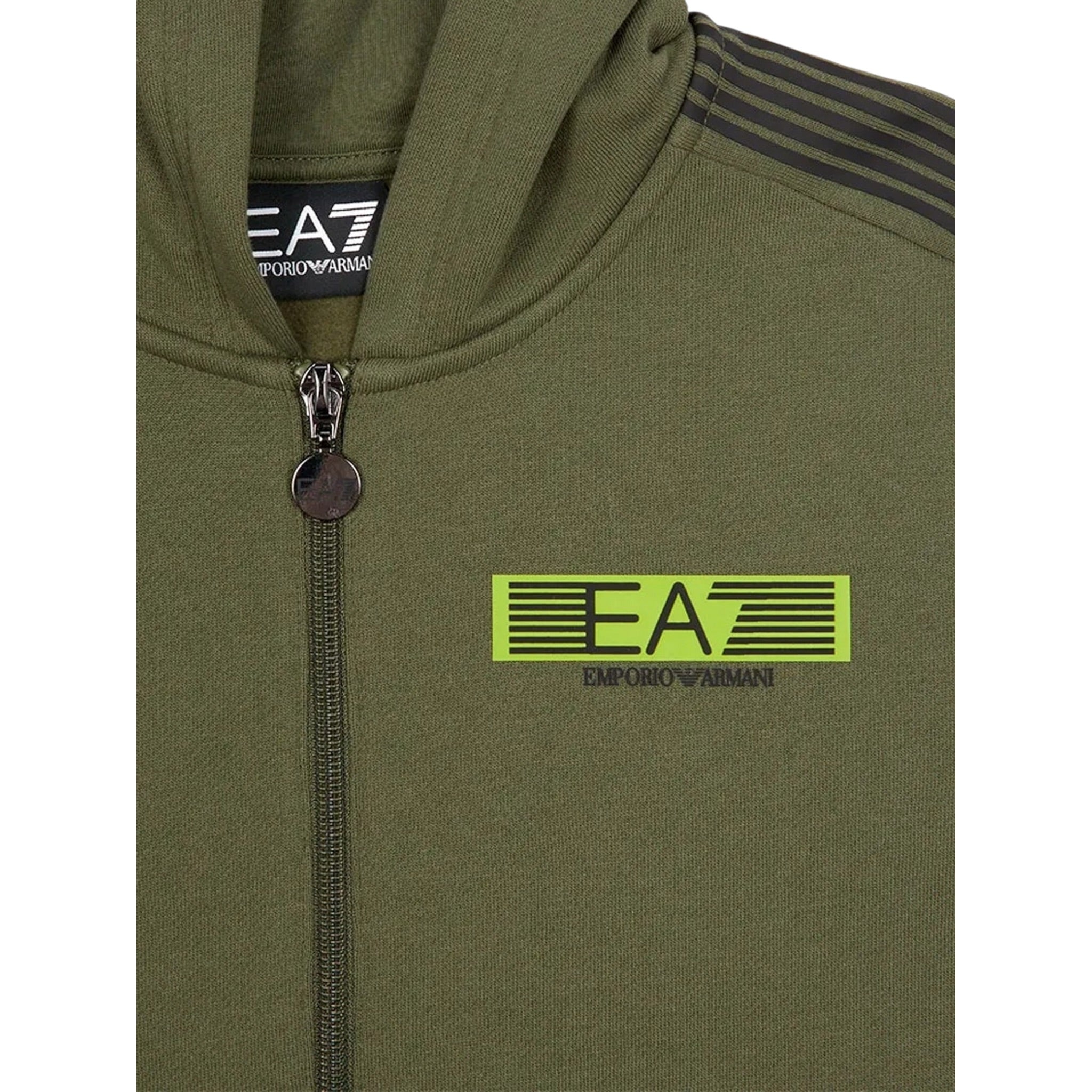 Emporio Armani Felpa con Zip E Cappuccio tinta unita Verde per Bambino 7B000185X VERDE EMPORIO ARMANI 
