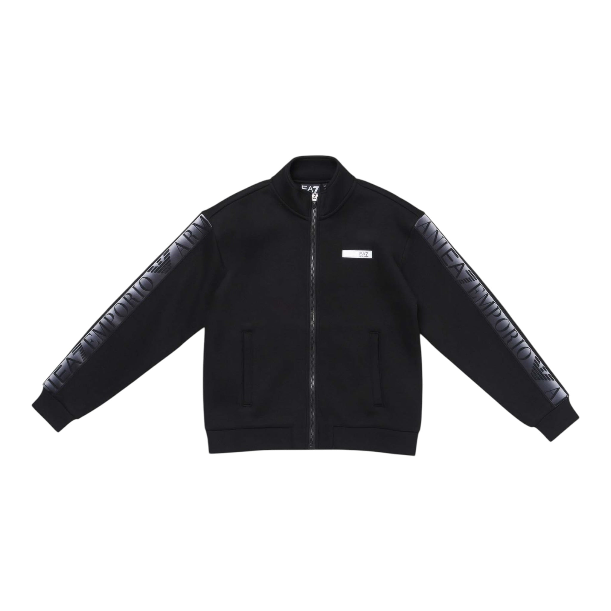 Emporio Armani Felpa con Zip tinta unita con Maniche Logate Nero per Bambino 7G000158X NERO EMPORIO ARMANI 