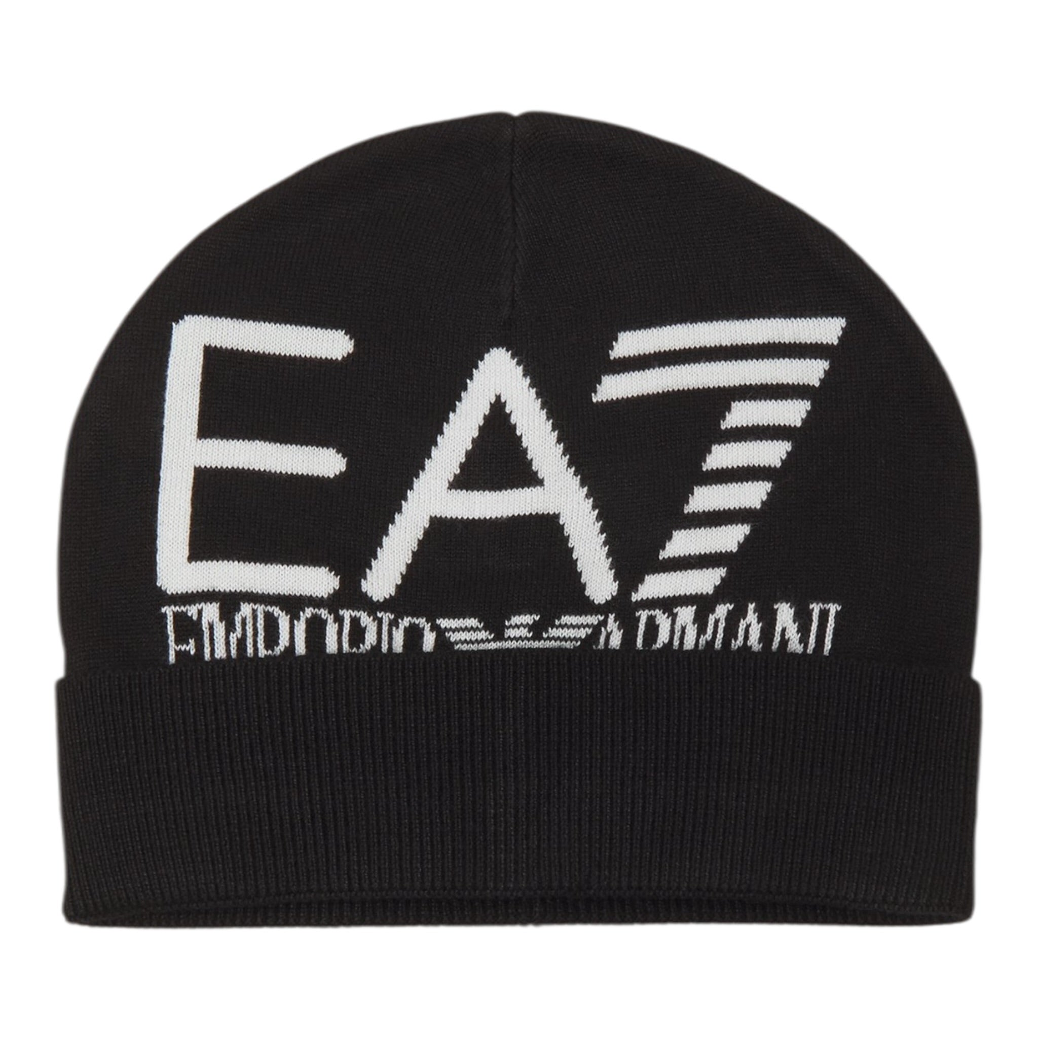 Emporio Armani Cappello tinta unita con Logo Nero per Bambino 7X000006 NERO EMPORIO ARMANI 