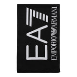 Emporio Armani Sciarpa tinta unita con Logo In Contrasto Nero per Bambino 7X000007 NERO EMPORIO ARMANI 