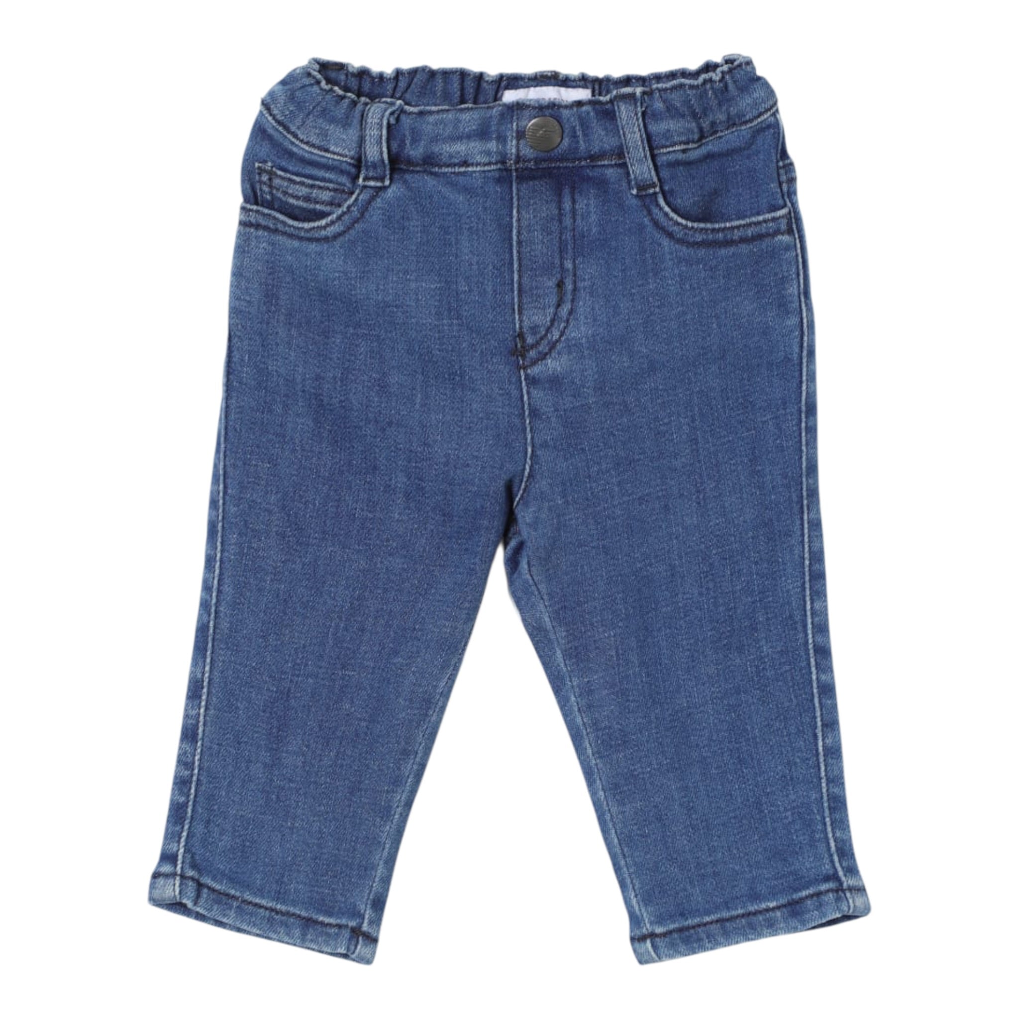 Emporio Armani Jeans tinta unita con Elastico In Vita Blu per Neonato 8NHJ09 BLU EMPORIO ARMANI 