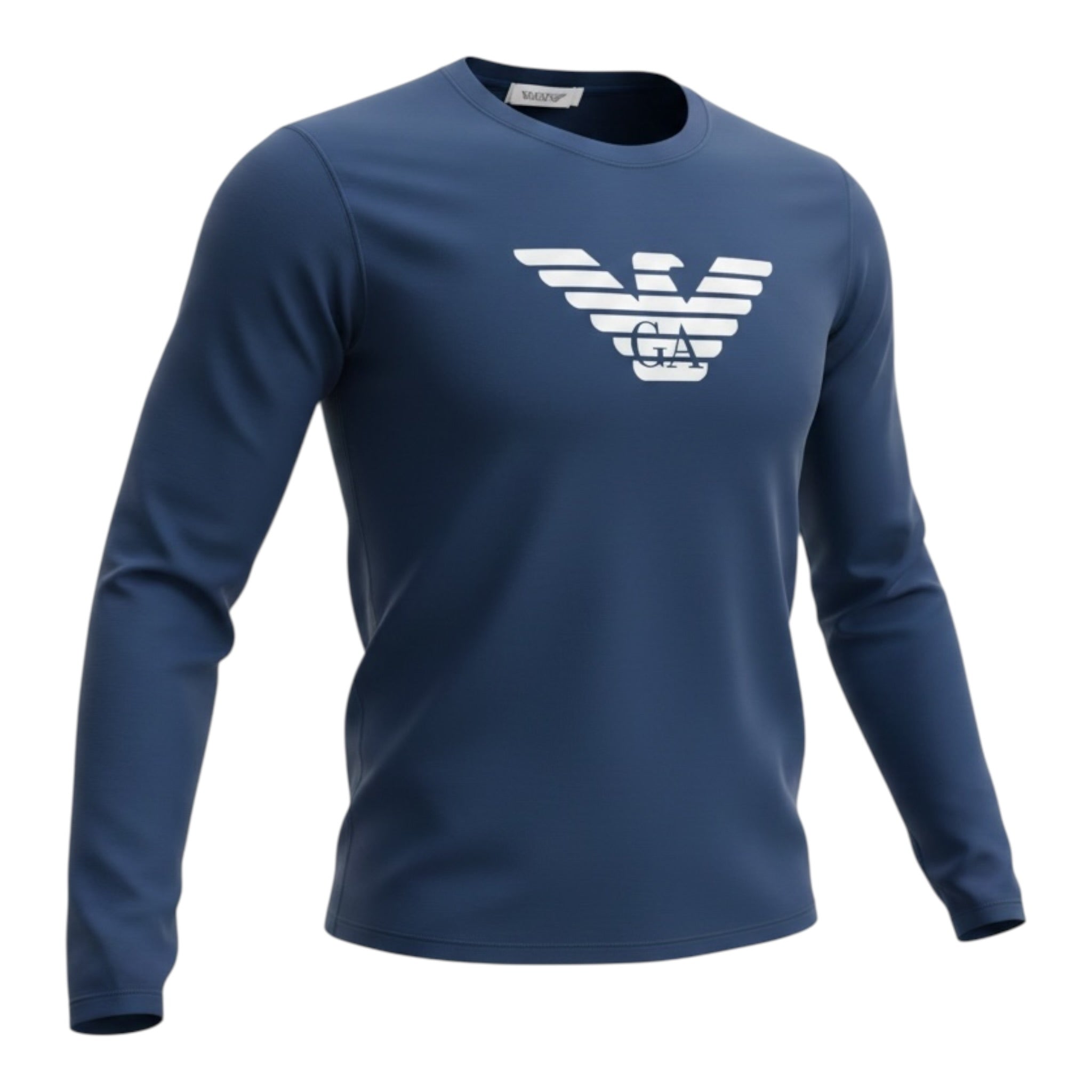 Emporio Armani Shirt tinta unita Girocollo con Logo Blu per Neonato 8NHTN6 BLU EMPORIO ARMANI 
