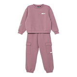 Emporio Armani Completo 2 Pezzi Felpa-Pantalone tinta unita Viola per Bambina AF131511 VIOLA EMPORIO ARMANI 