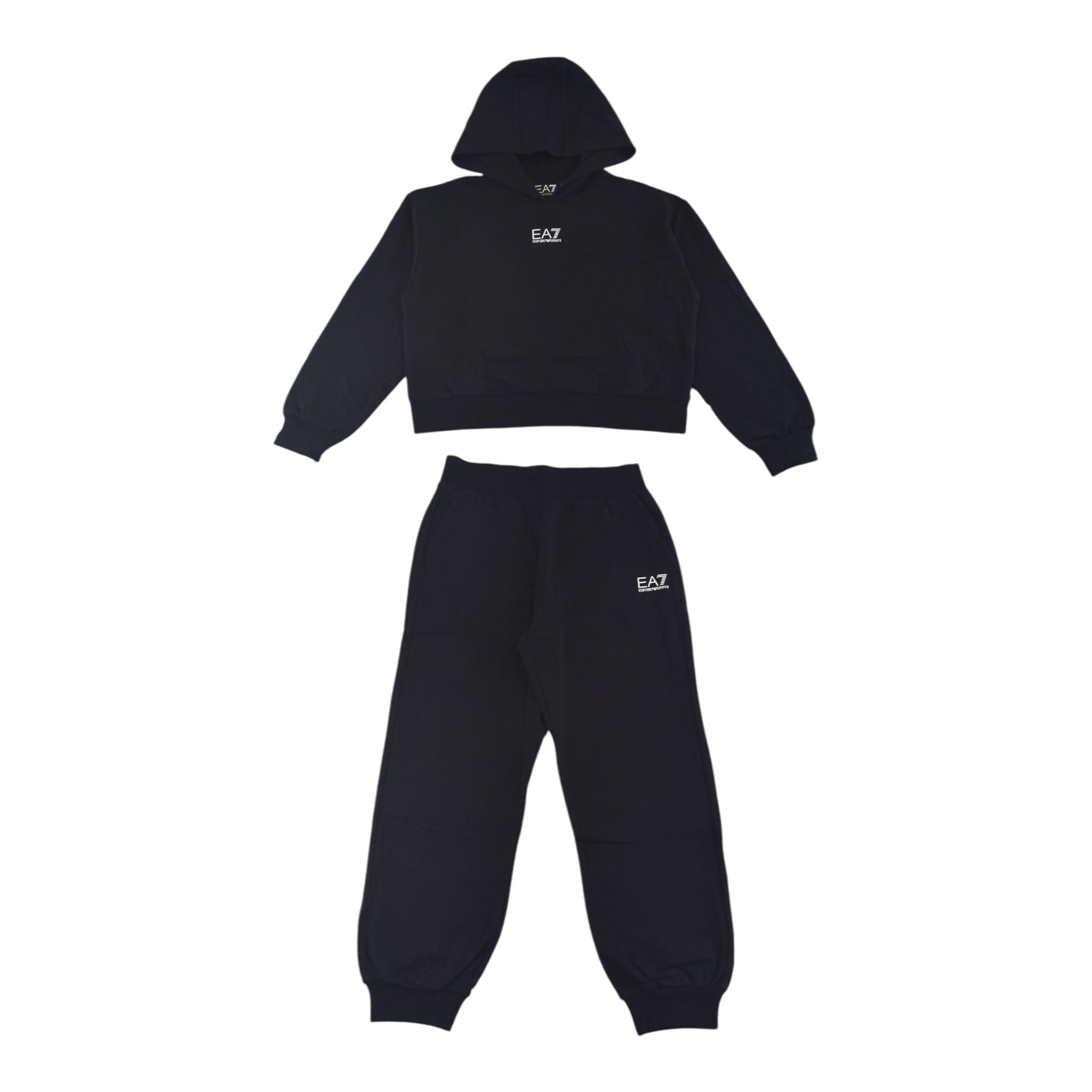 Emporio Armani Completo 2 Pezzi Felpa-Pantalone tinta unita Nero per Bambina AF16219N NERO EMPORIO ARMANI 