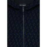Emporio Armani Felpa tinta unita con Cappuccio E Zip Blu per Bambino EB000468 BLU EMPORIO ARMANI 