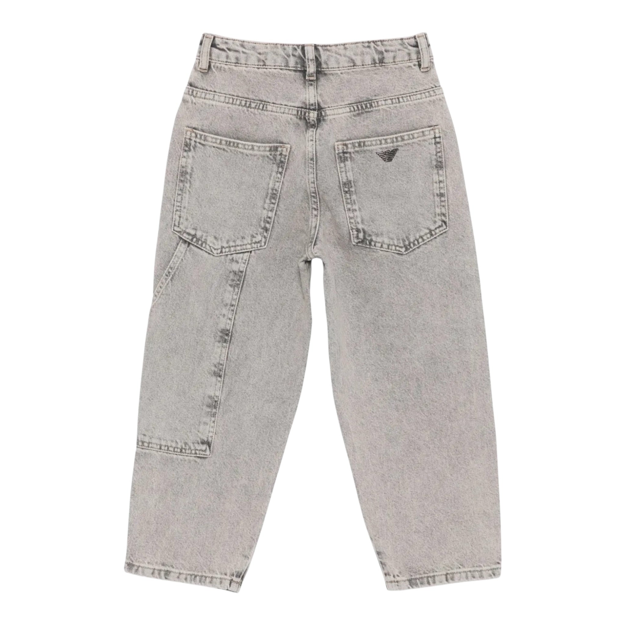 Emporio Armani Jeans tinta unita con Girovita Regolabile Grigio per Bambino EB000526 GRIGIO EMPORIO ARMANI 