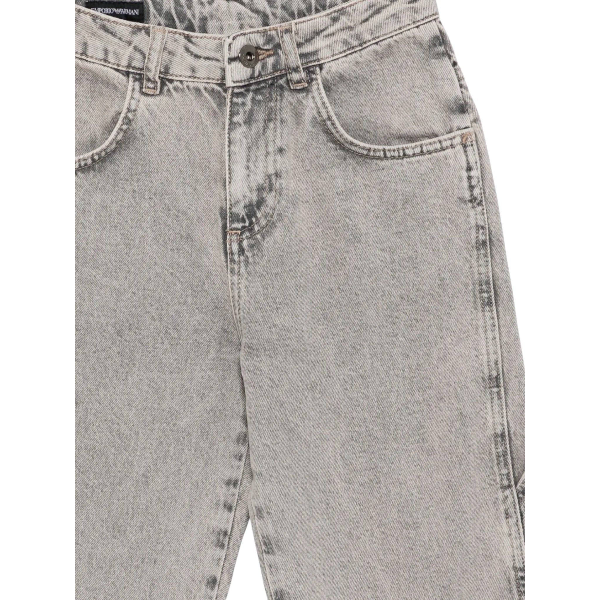 Emporio Armani Jeans tinta unita con Girovita Regolabile Grigio per Bambino EB000526 GRIGIO EMPORIO ARMANI 