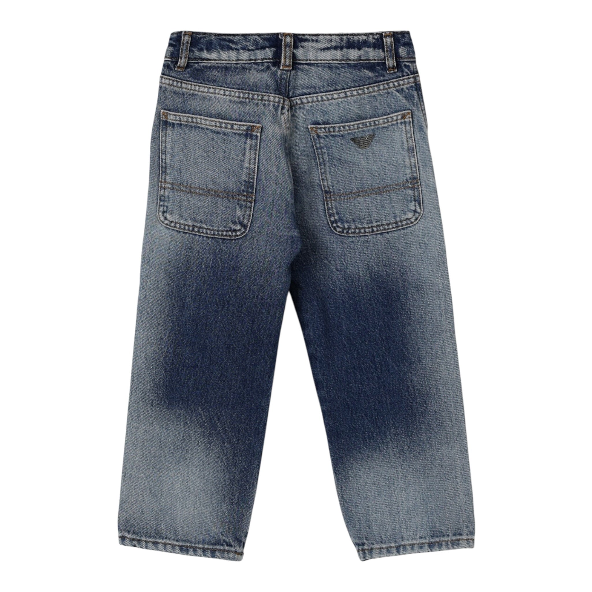 Emporio Armani Jeans tinta unita con Girovita Regolabile Blu per Bambino EB000527 BLU EMPORIO ARMANI 