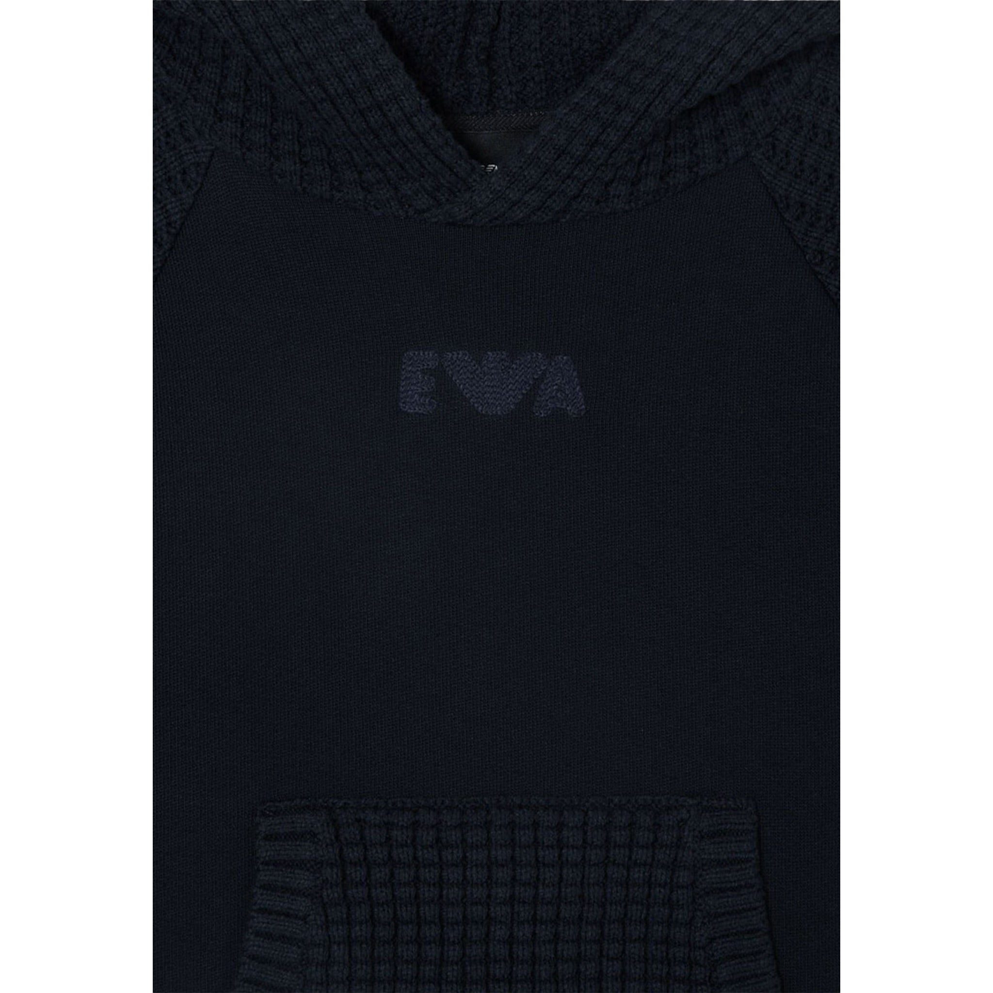 Emporio Armani Felpa Chiusa con Cappuccio tinta unita Blu per Bambino EB000551 BLU EMPORIO ARMANI 