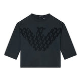 Emporio Armani Shirt tinta unita con Logo Nero per Bambino EB000725 NERO EMPORIO ARMANI 