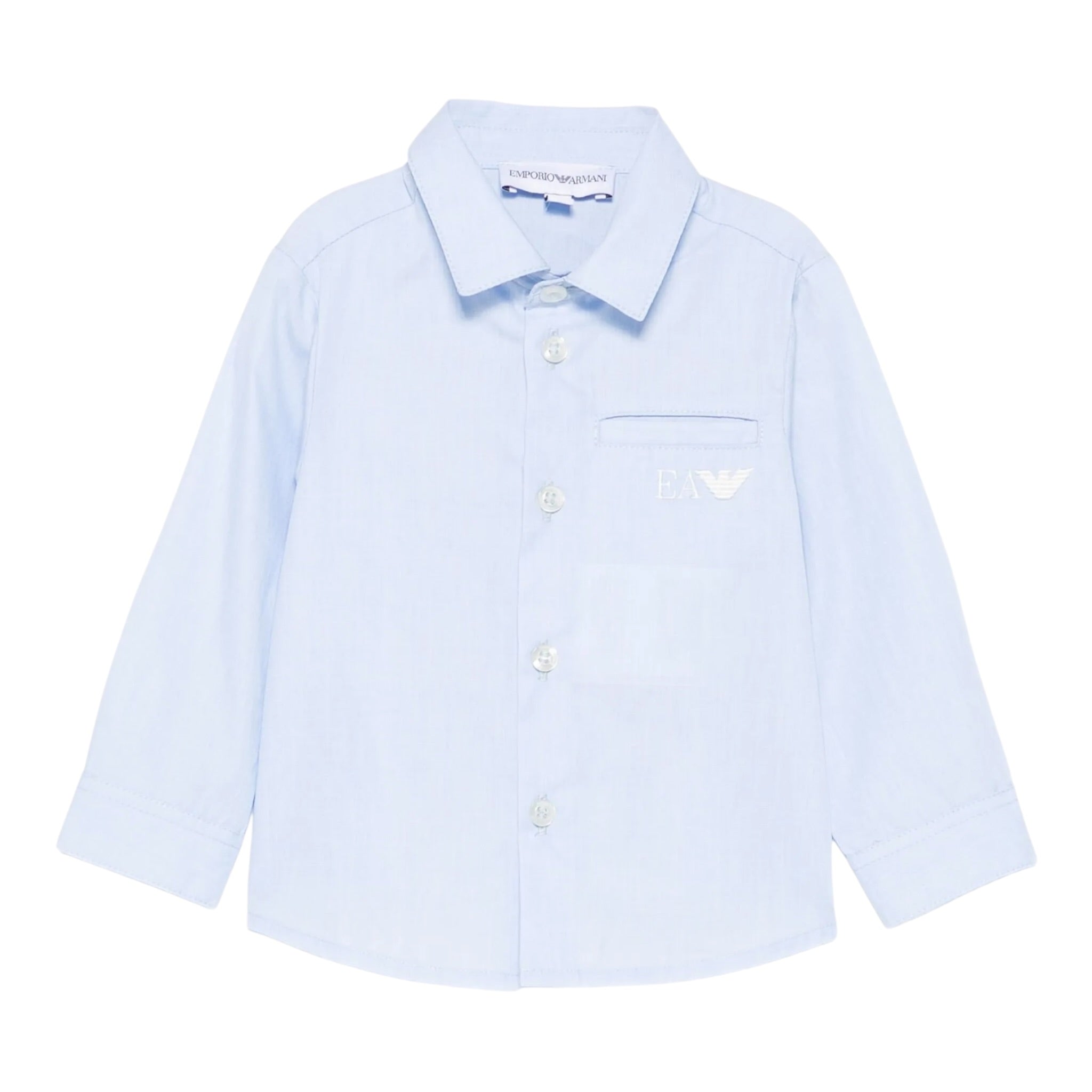 Emporio Armani Camicia Manica Lunga tinta unita Azzurro per Neonato EB000789 AZZURRO EMPORIO ARMANI 