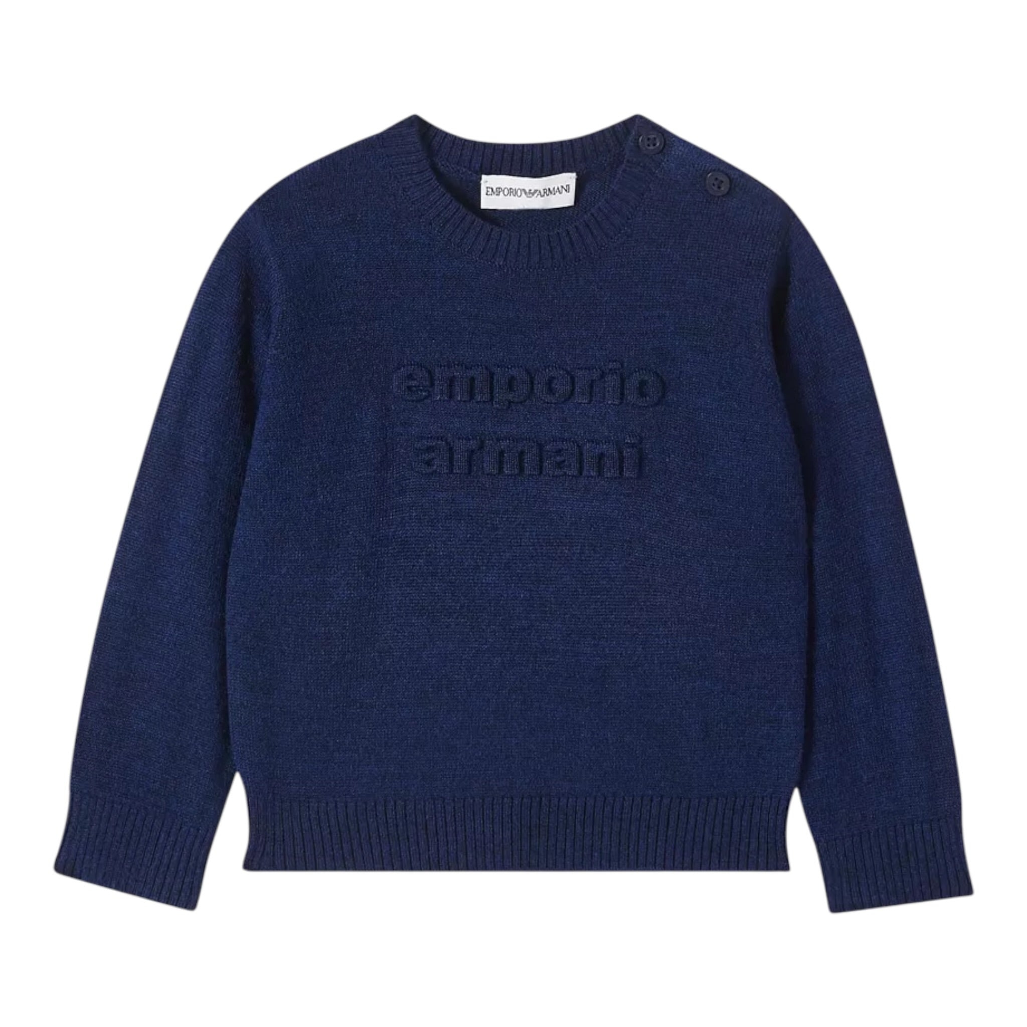 Emporio Armani Maglia tinta unita con Logo Blu per Neonato EB000809 BLU EMPORIO ARMANI 
